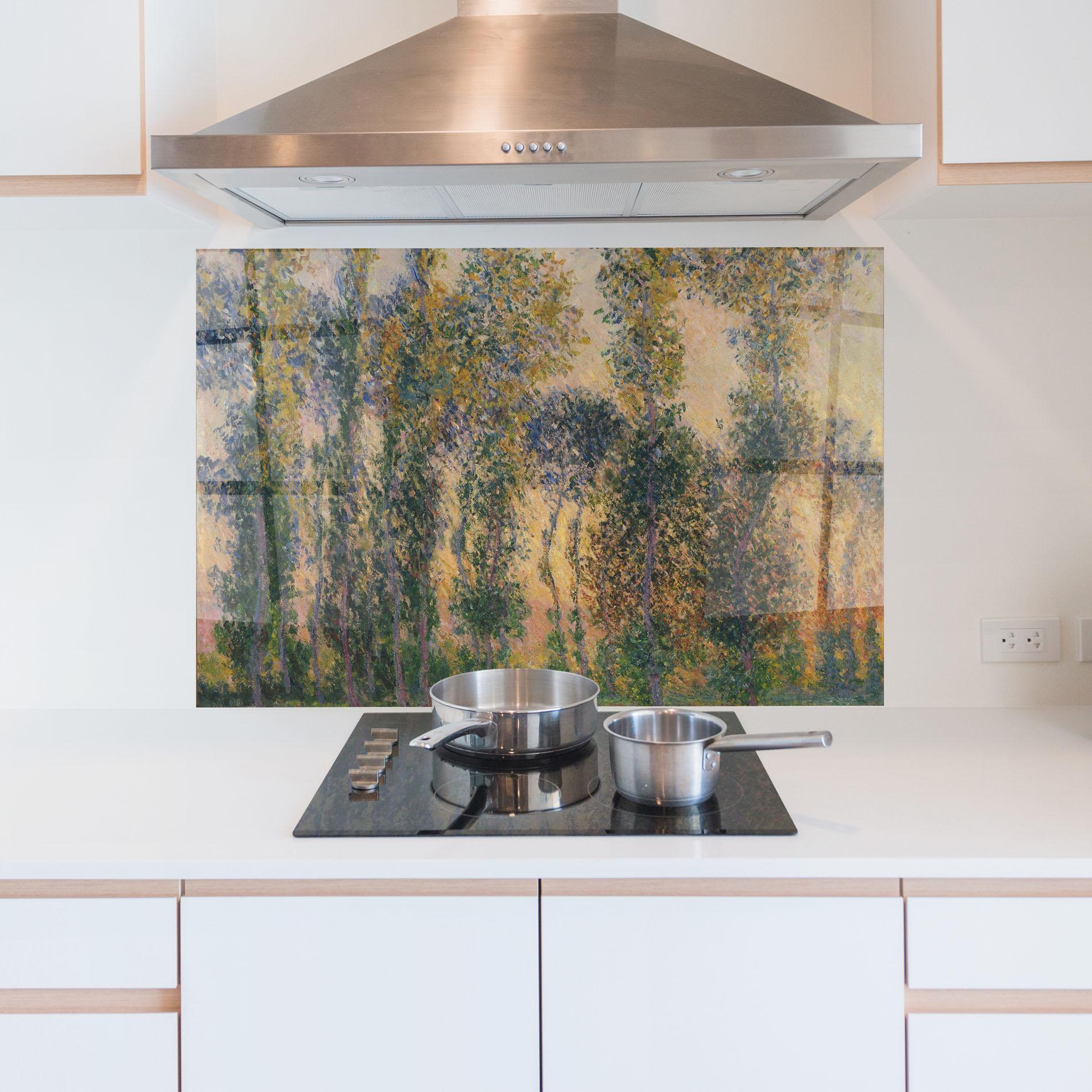 Küchenrückwand Glas Poplars At Giverny mockup 5