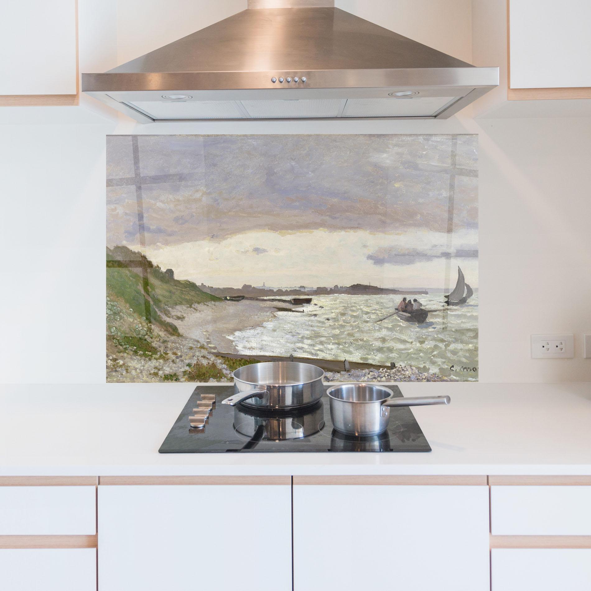 Küchenrückwand Glas Seashore At Sainte Adresse mockup 5