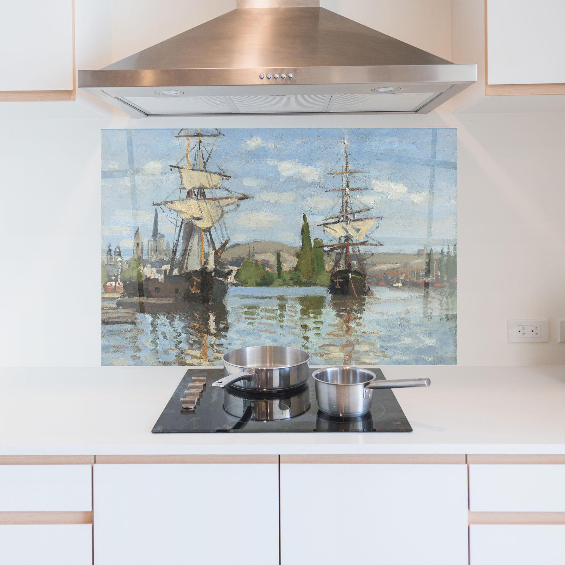 Küchenrückwand Glas Ships At Rouen mockup 5