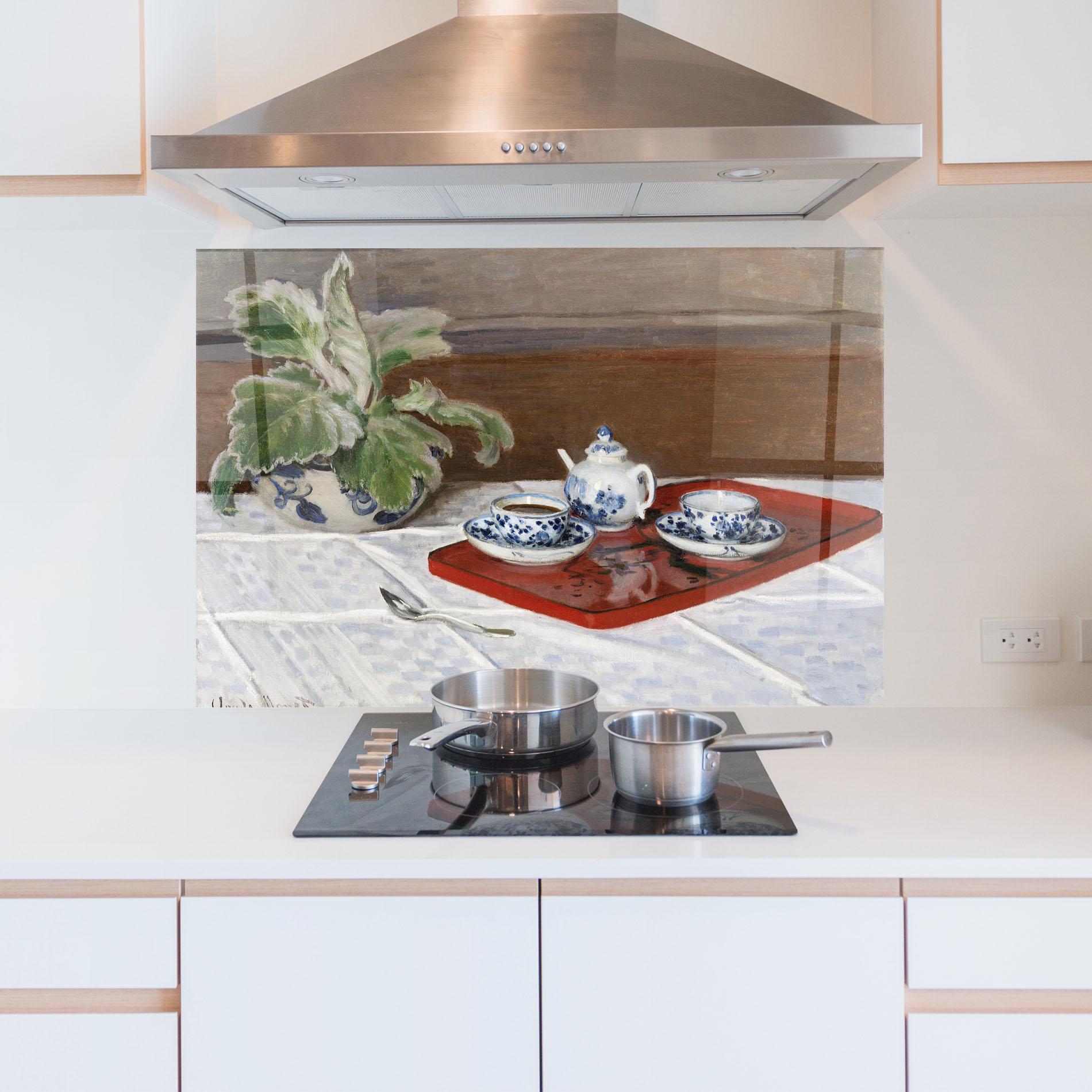 Küchenrückwand Glas Tea Service mockup 5