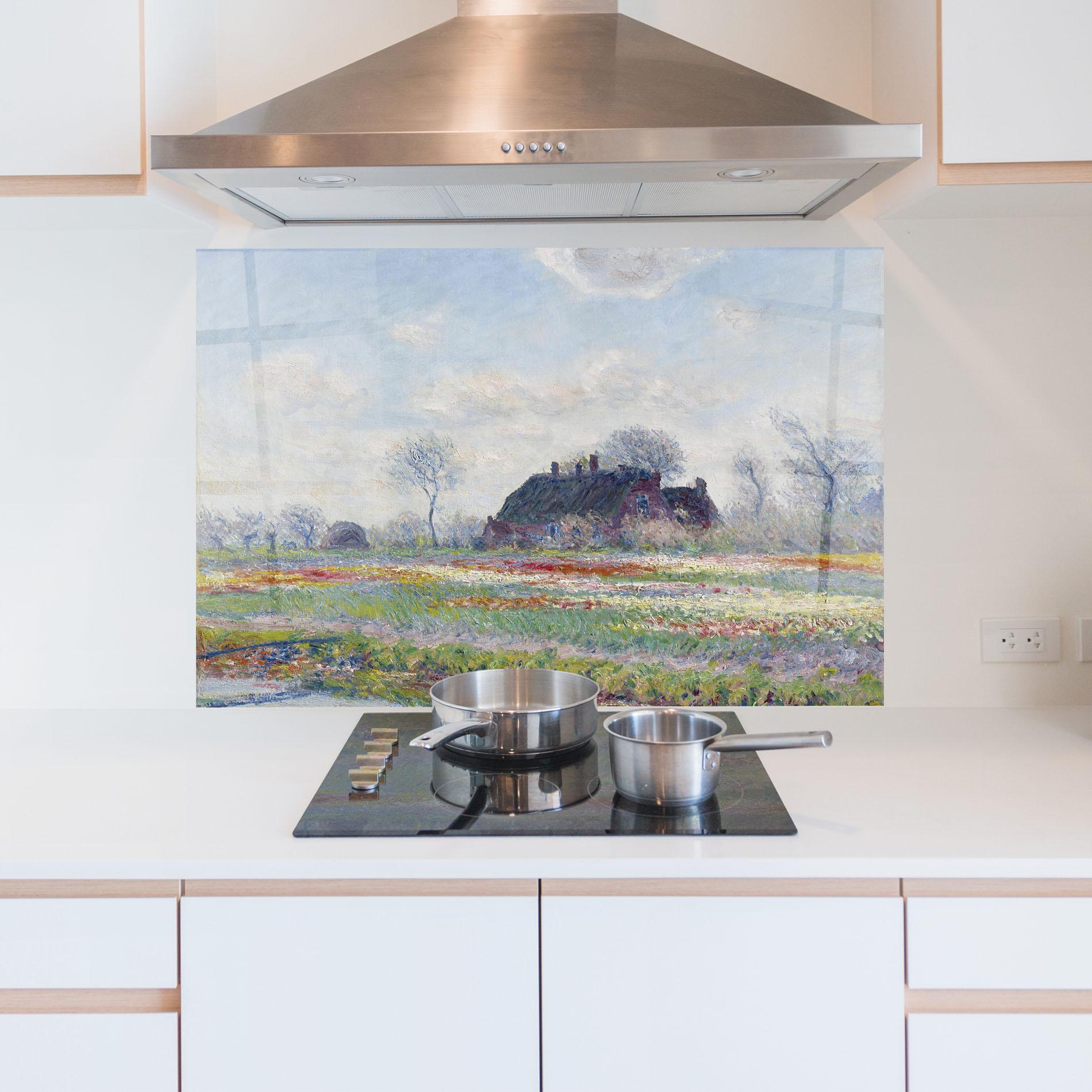 Küchenrückwand Glas Tulip Fields At Sassenheim mockup 5