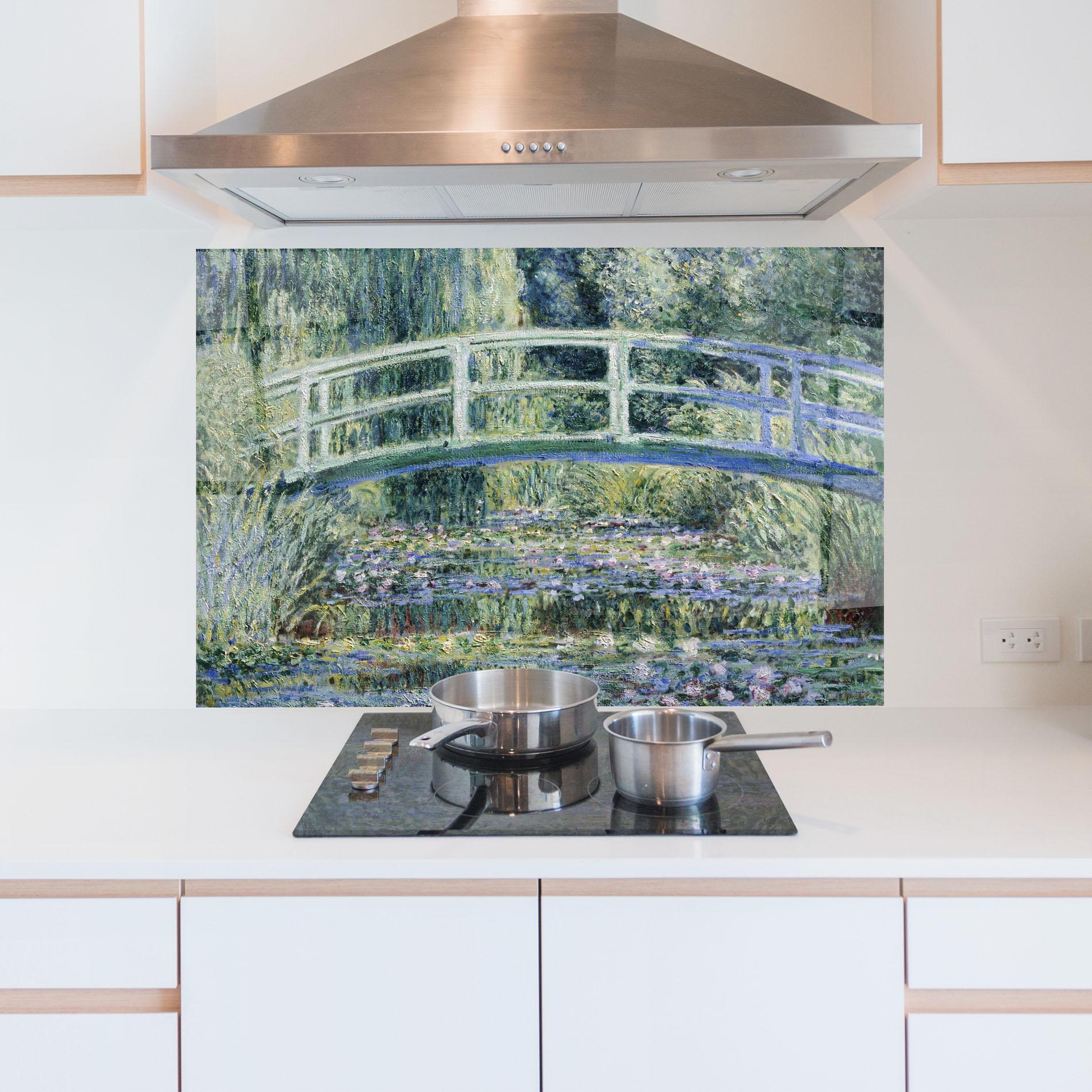 Küchenrückwand Glas Water Lilies mockup 5