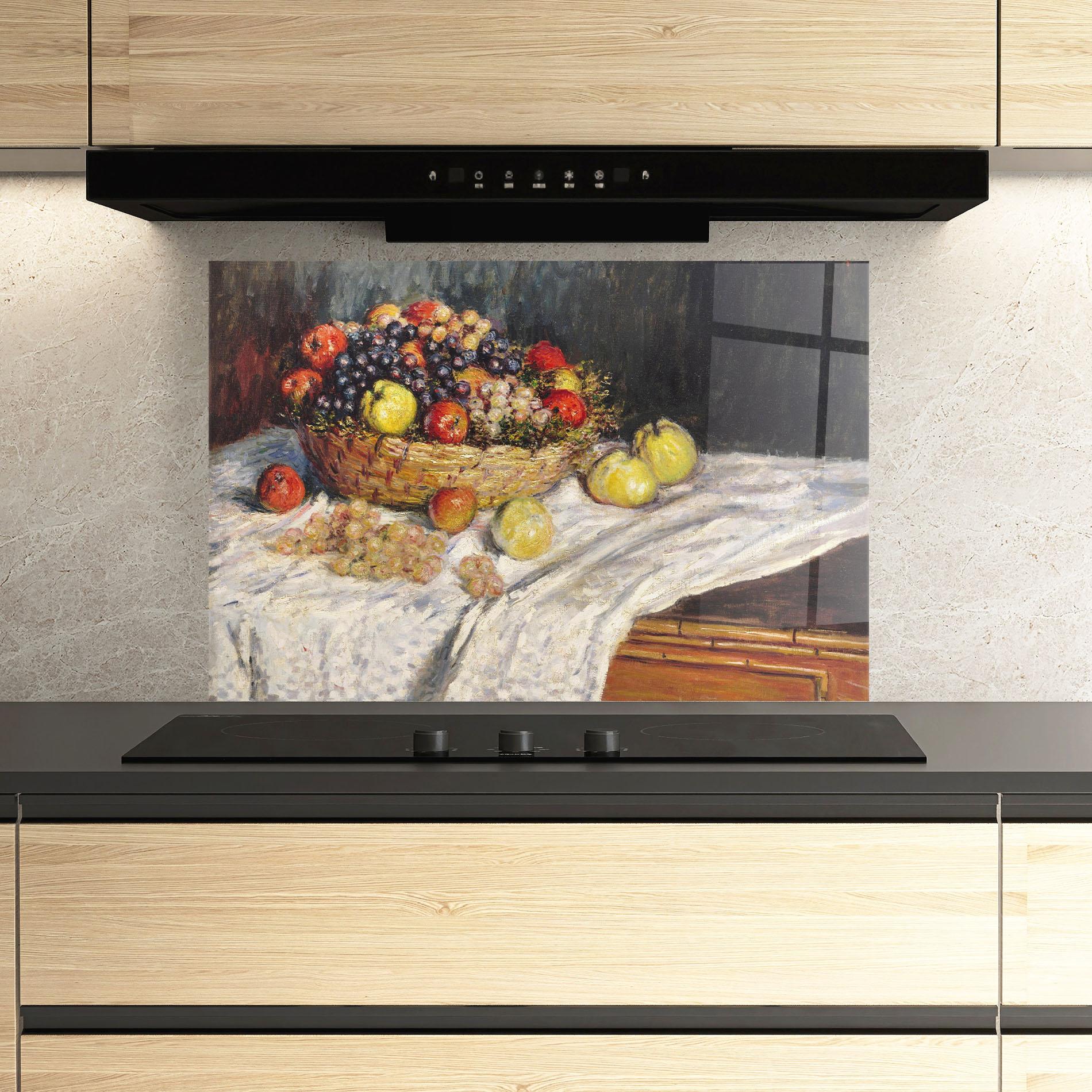 Küchenrückwand Glas Apples And Grapes mockup 3