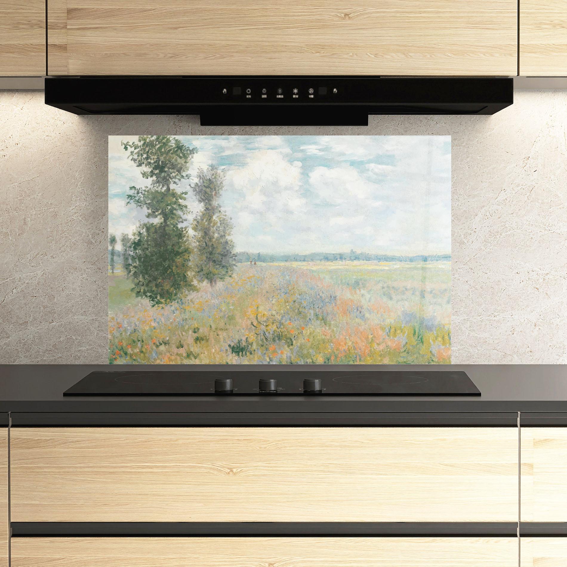 Küchenrückwand Glas Monet's Landscape Background mockup 3