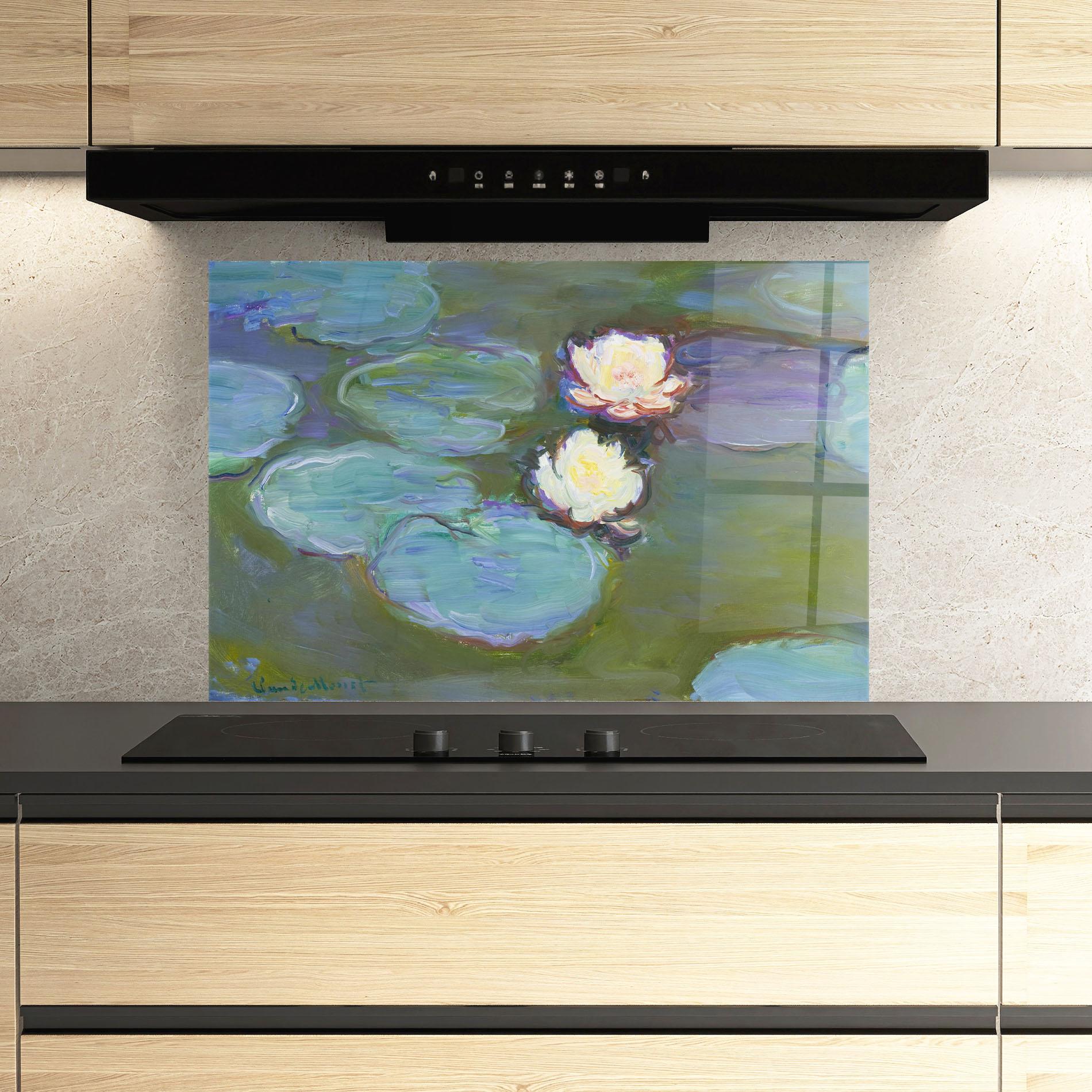 Küchenrückwand Glas Nympheas Monet. mockup 3