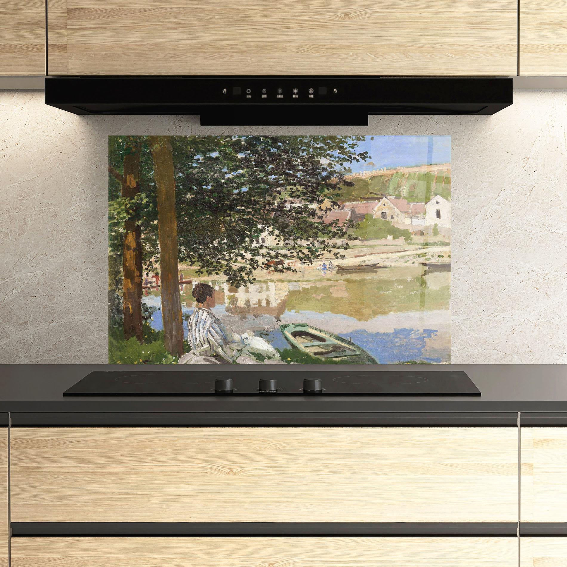 Küchenrückwand Glas On The Bank Of The Seine mockup 3