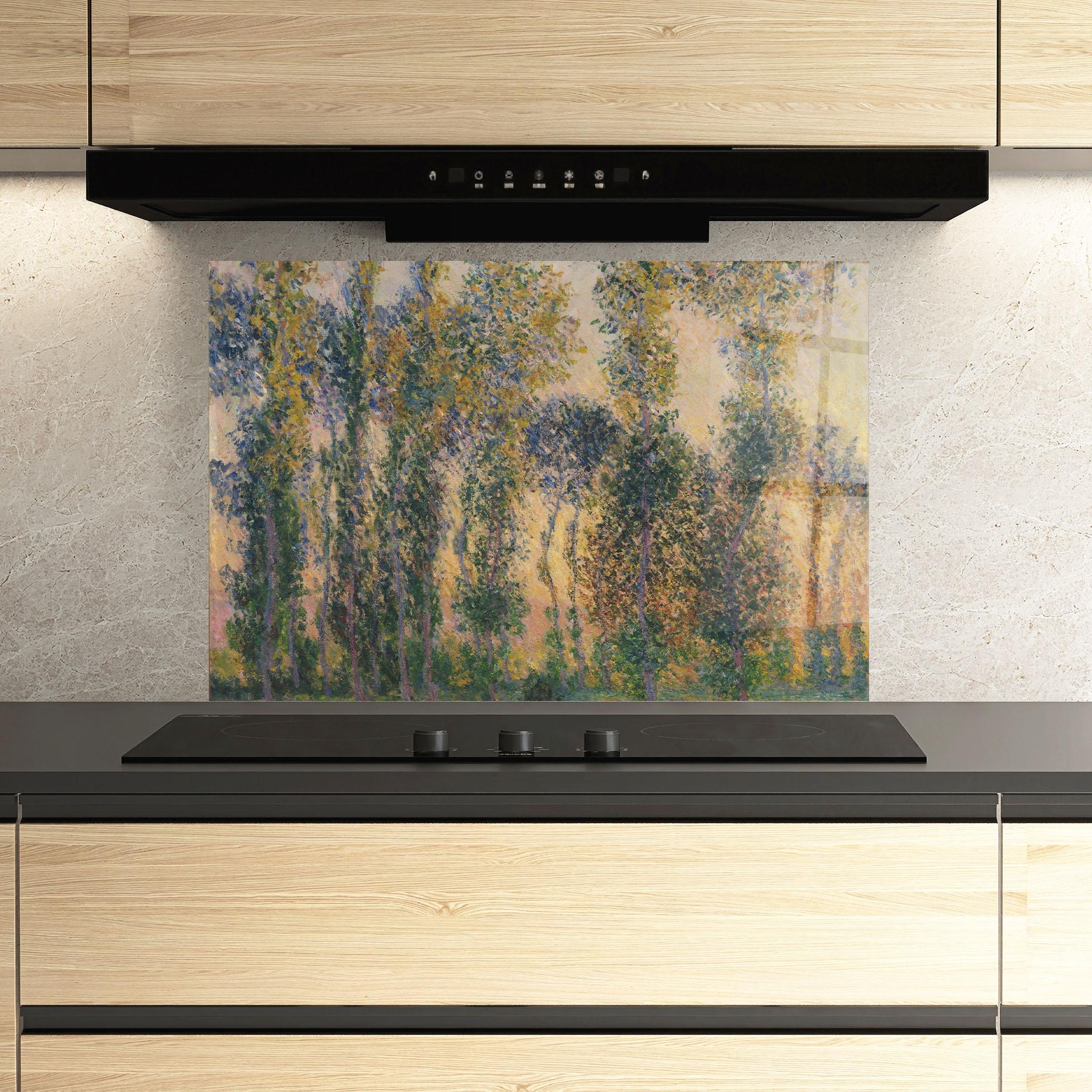Küchenrückwand Glas Poplars At Giverny mockup 3