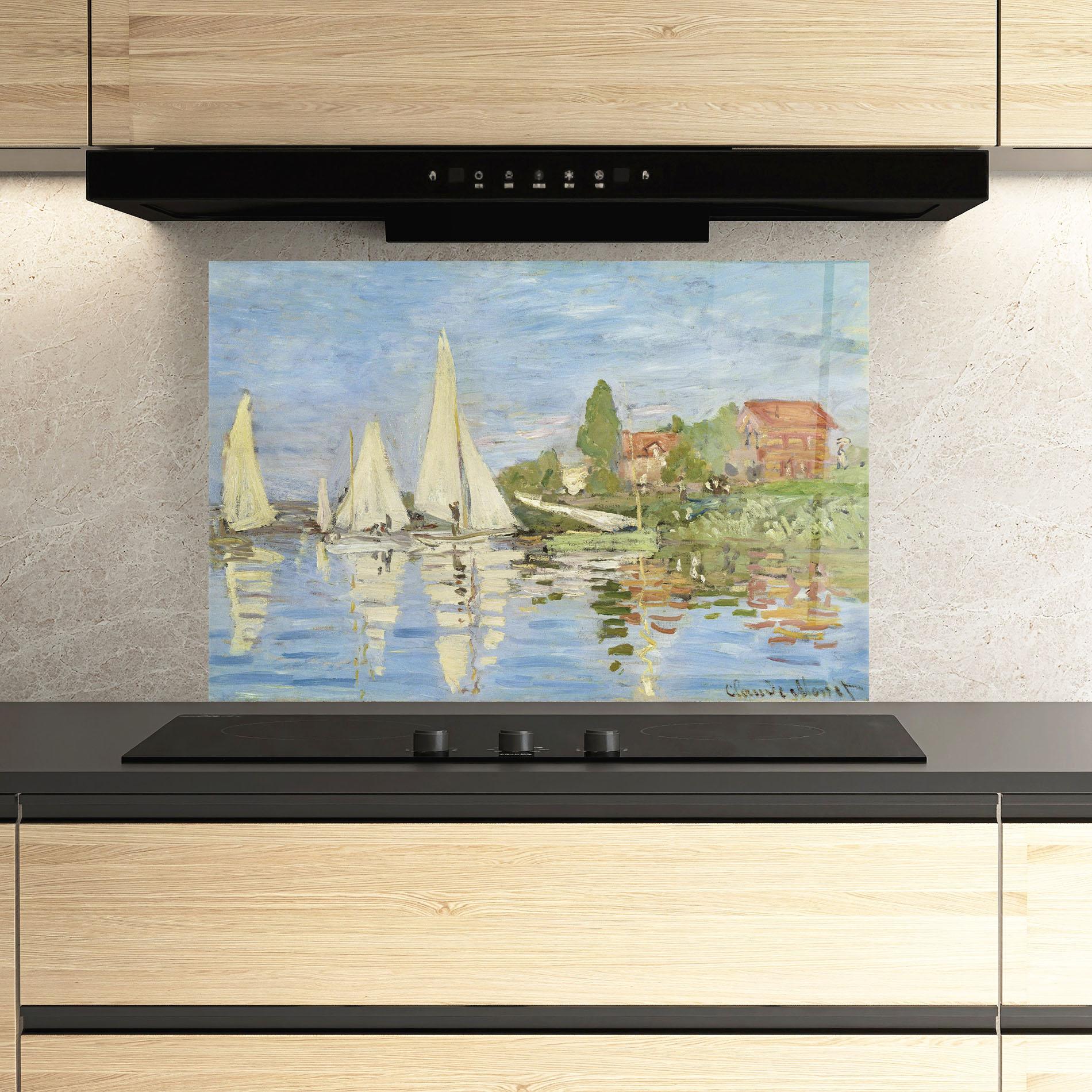 Küchenrückwand Glas Regattas At Argenteuil mockup 3