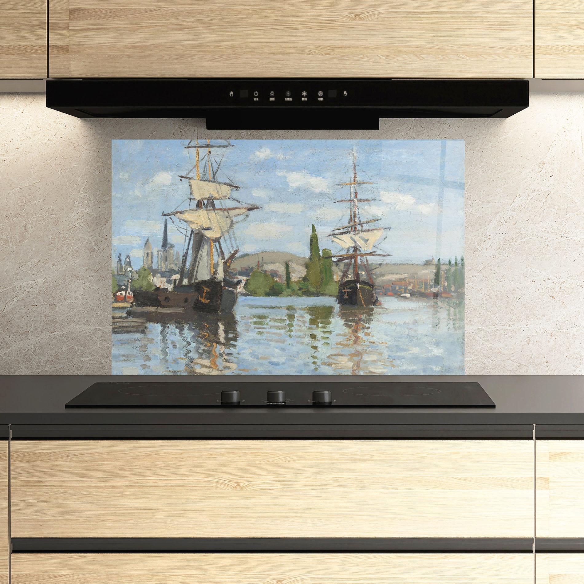 Küchenrückwand Glas Ships At Rouen mockup 3