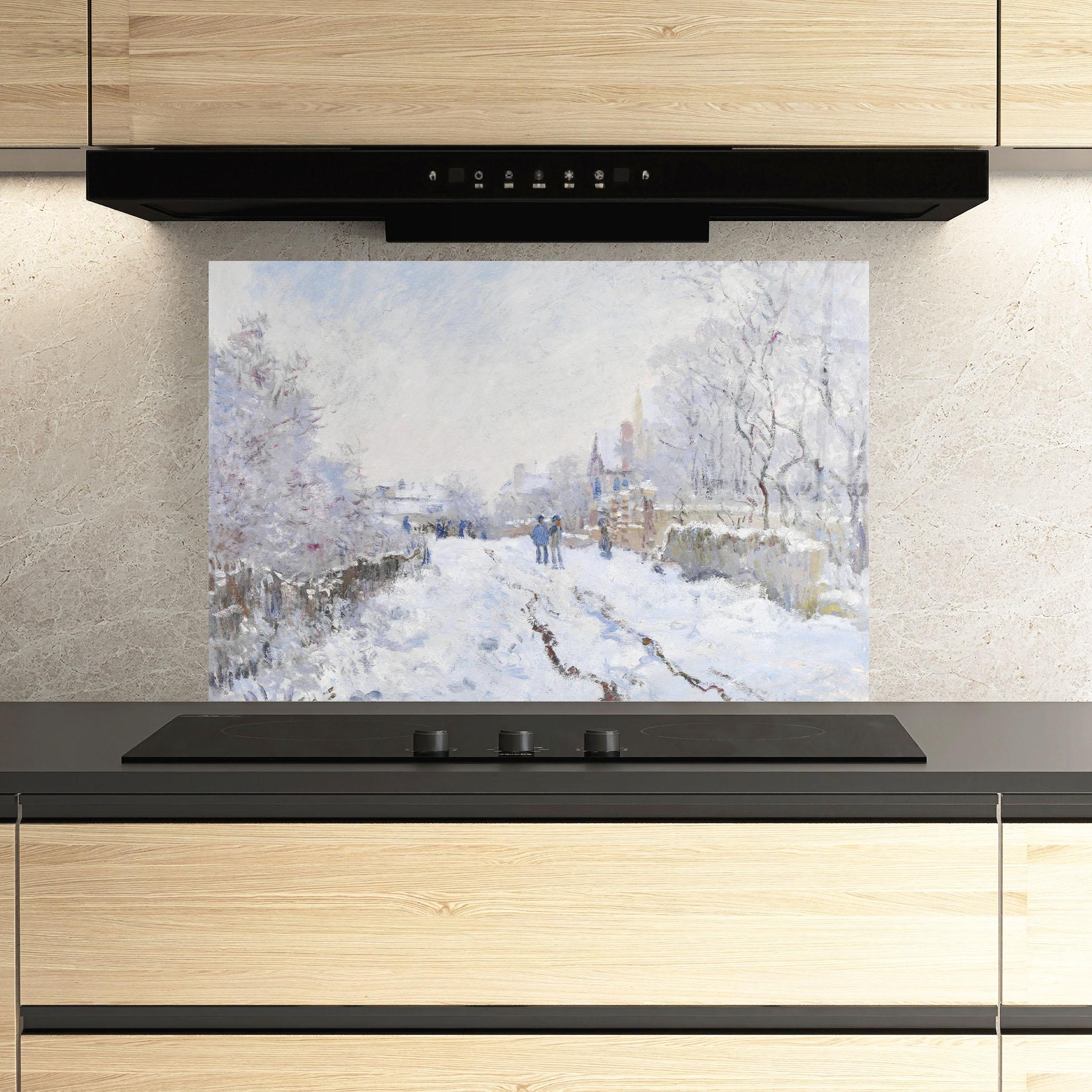 Küchenrückwand Glas Snow At Argenteuil mockup 3