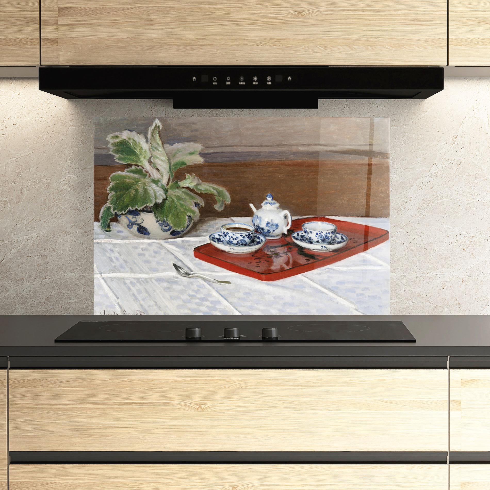 Küchenrückwand Glas Tea Service mockup 3