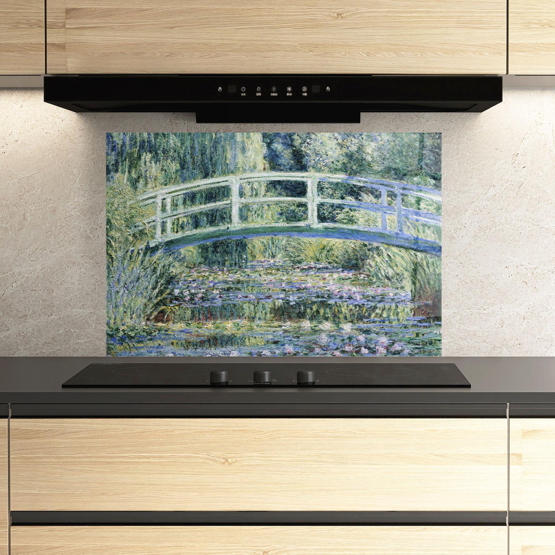 Küchenrückwand Glas Water Lilies mockup 3