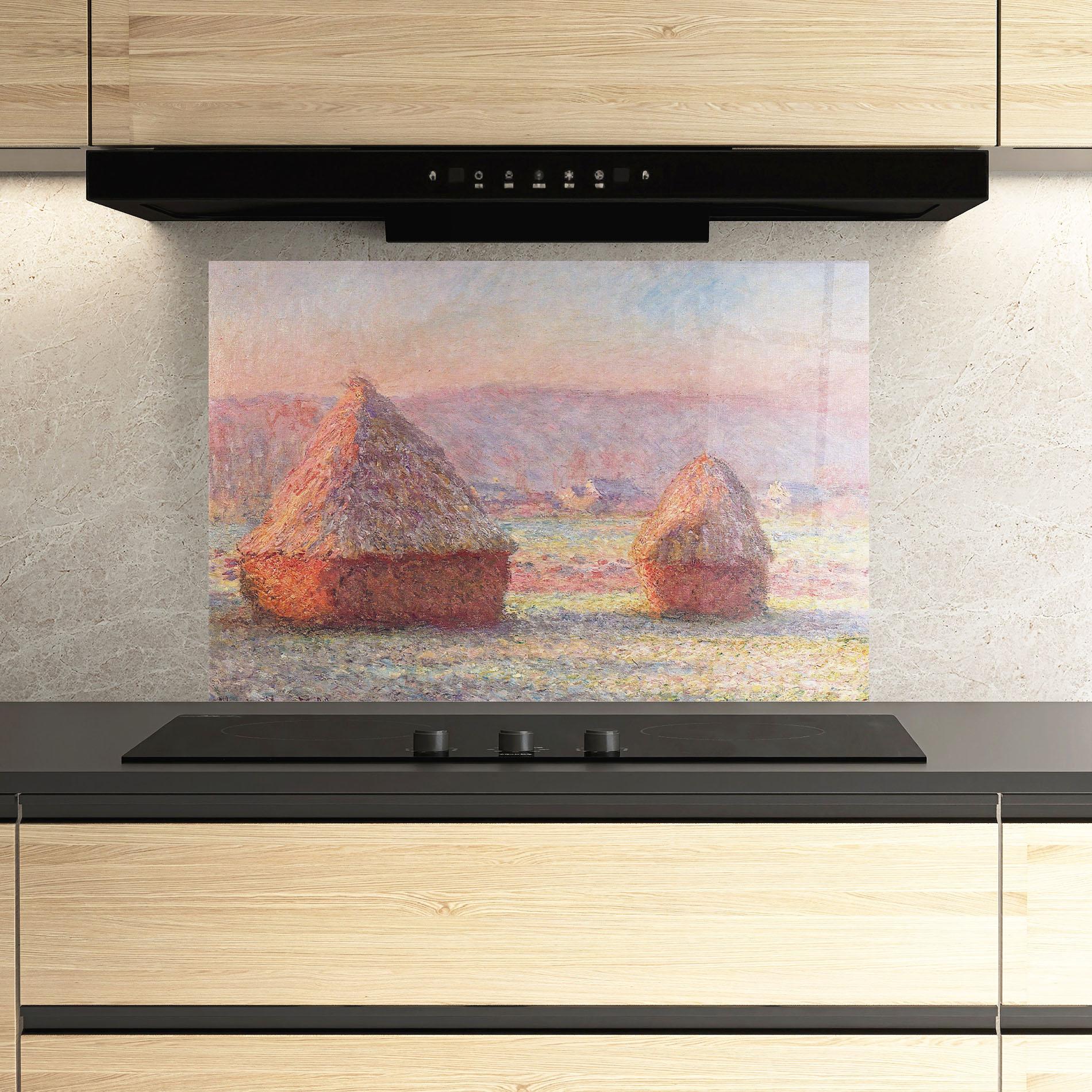 Küchenrückwand Glas White Frost mockup 3