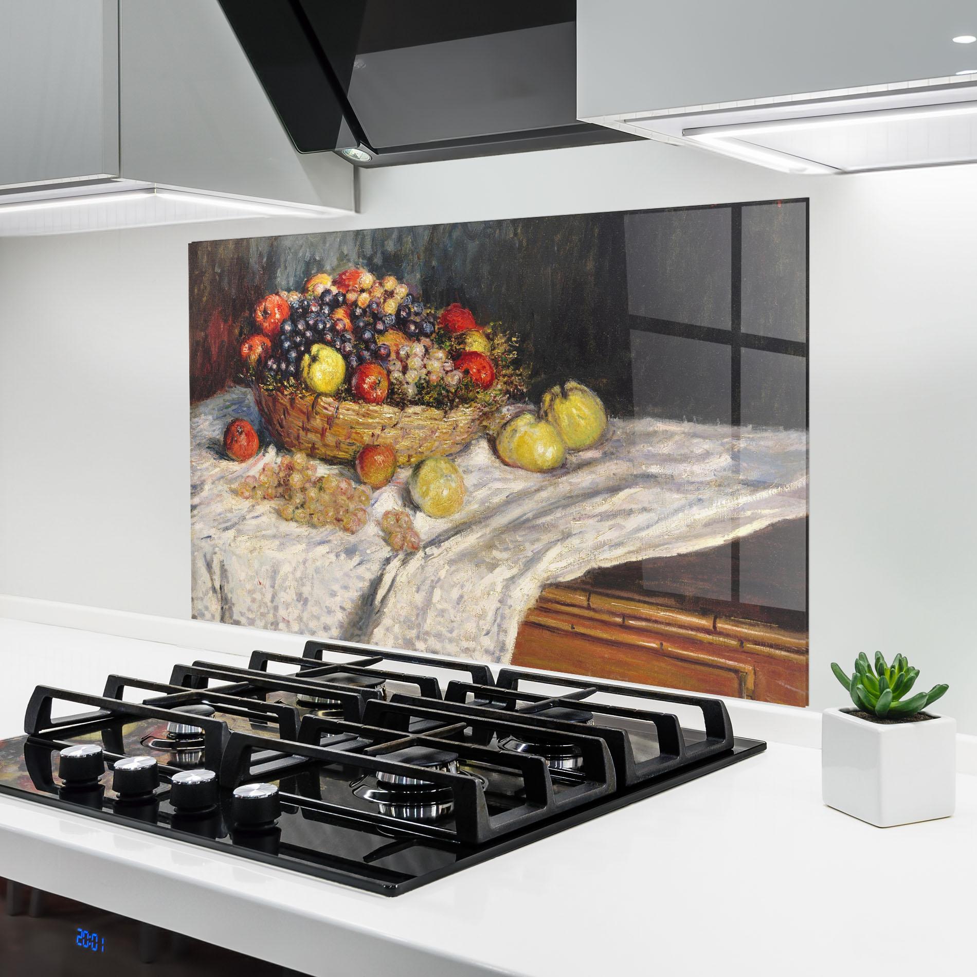 Küchenrückwand Glas Apples And Grapes mockup 6