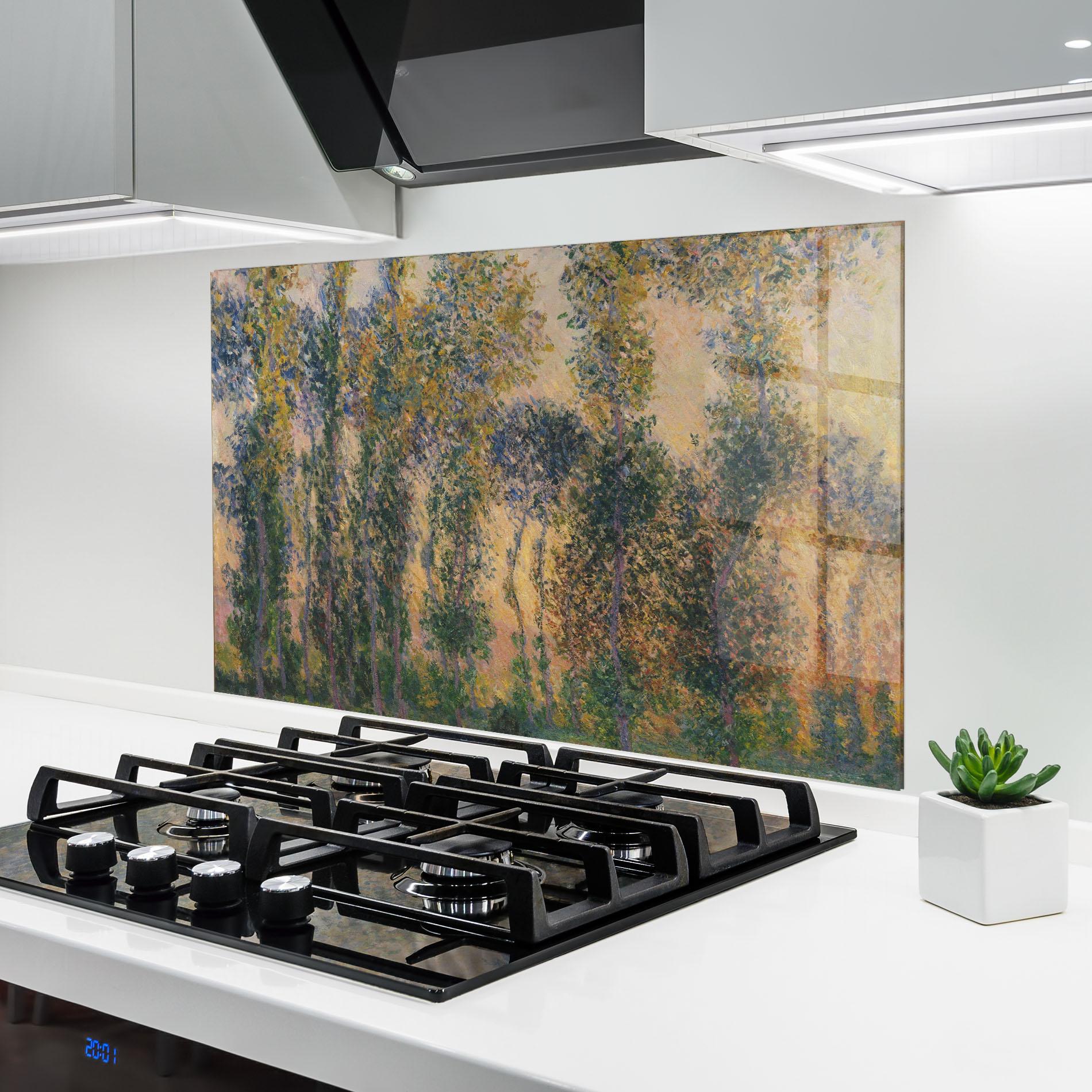 Küchenrückwand Glas Poplars At Giverny mockup 6