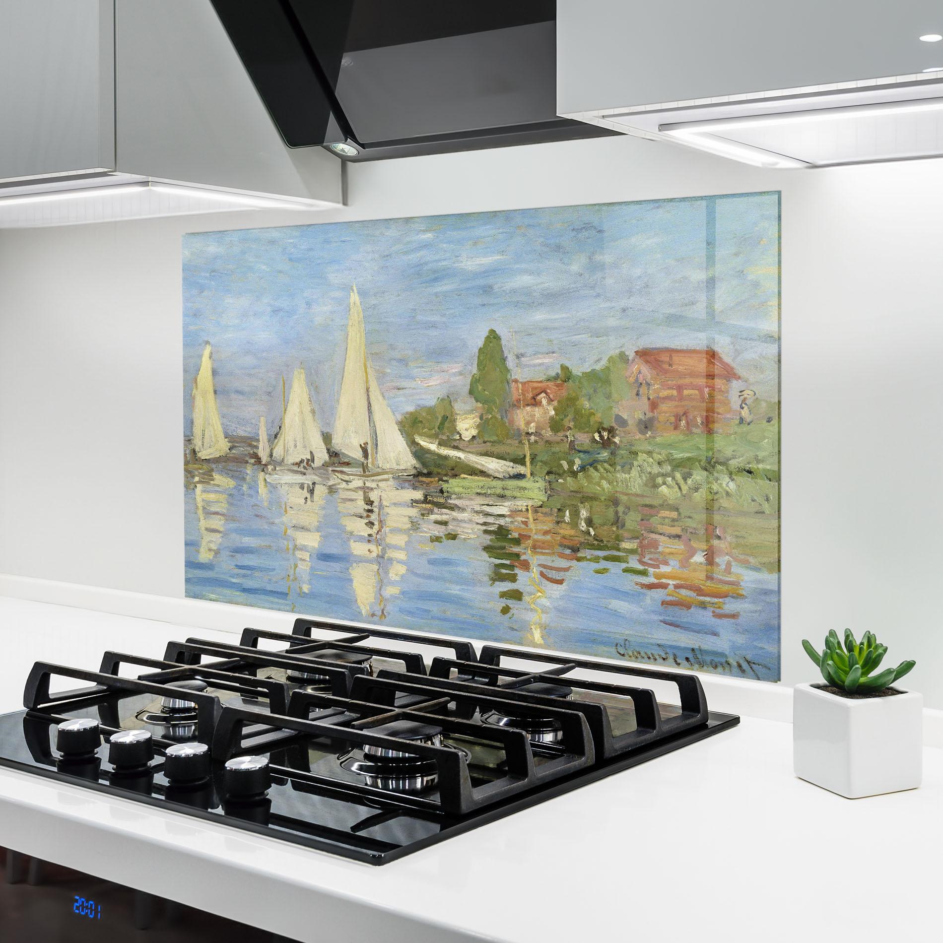 Küchenrückwand Glas Regattas At Argenteuil mockup 6