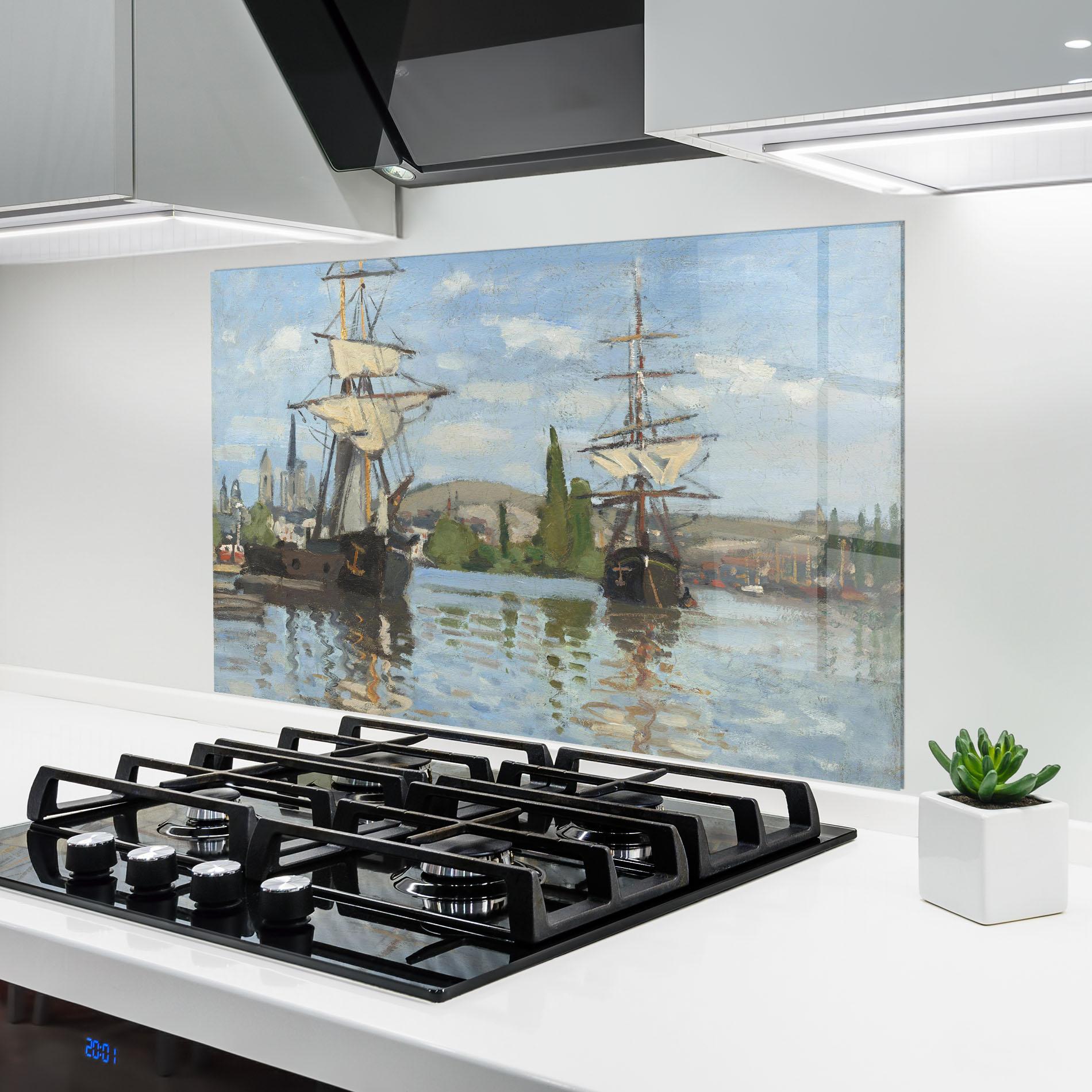 Küchenrückwand Glas Ships At Rouen mockup 6