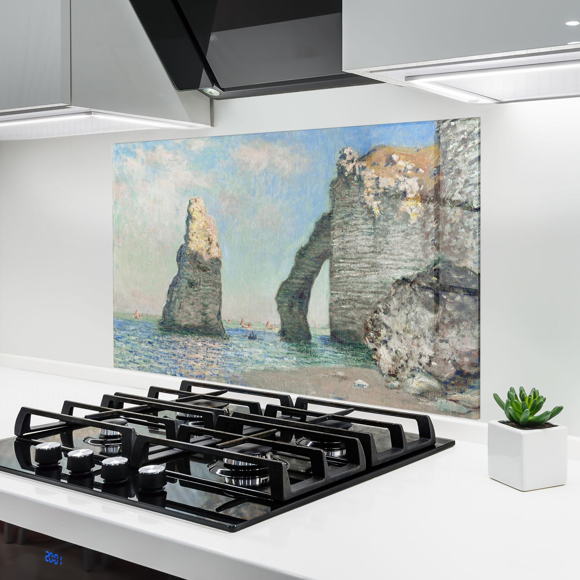 Küchenrückwand Glas The Cliffs At Etretat mockup 6