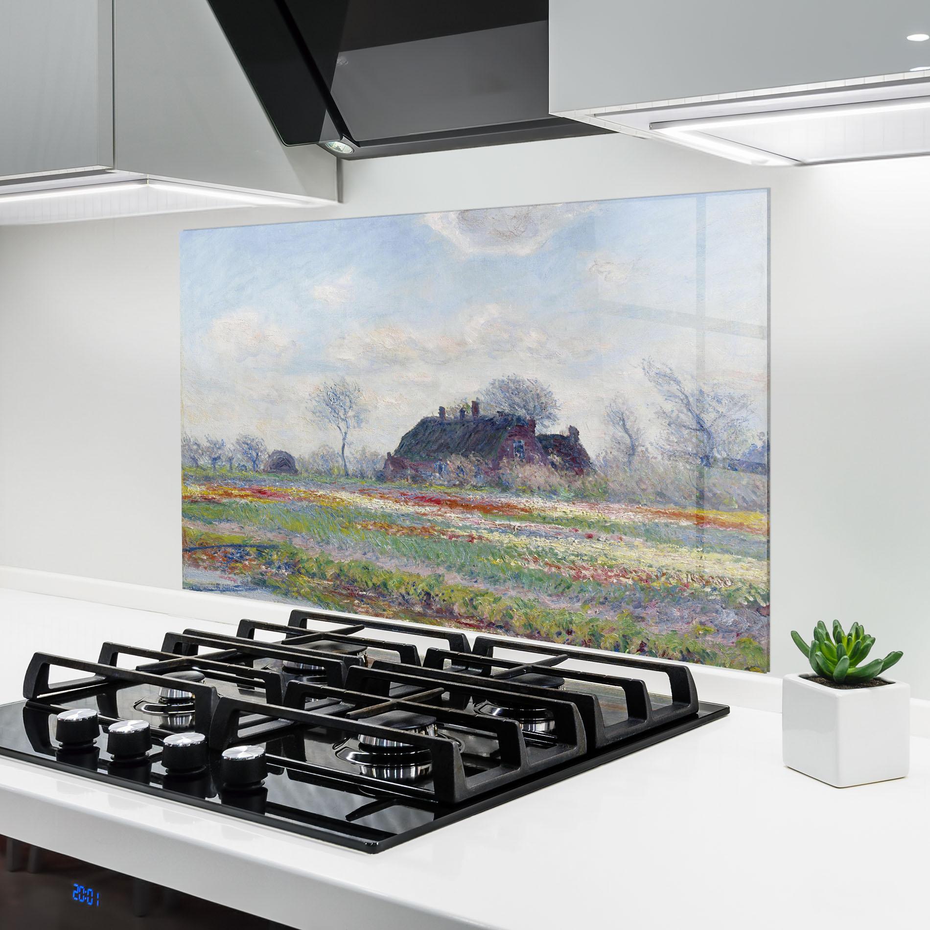 Küchenrückwand Glas Tulip Fields At Sassenheim mockup 6