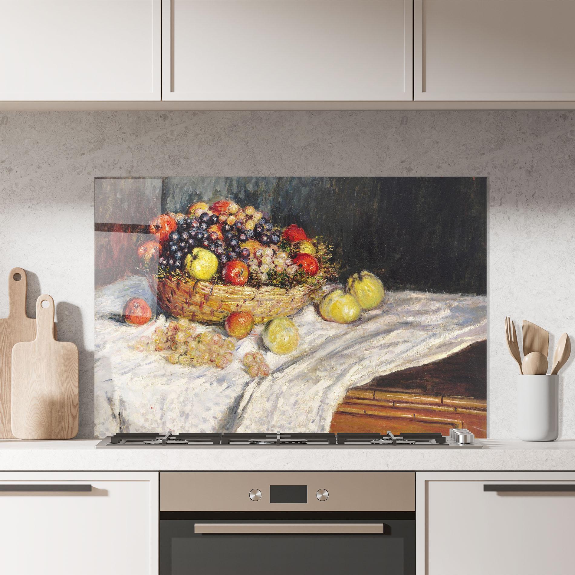 Küchenrückwand Glas Apples And Grapes mockup 7
