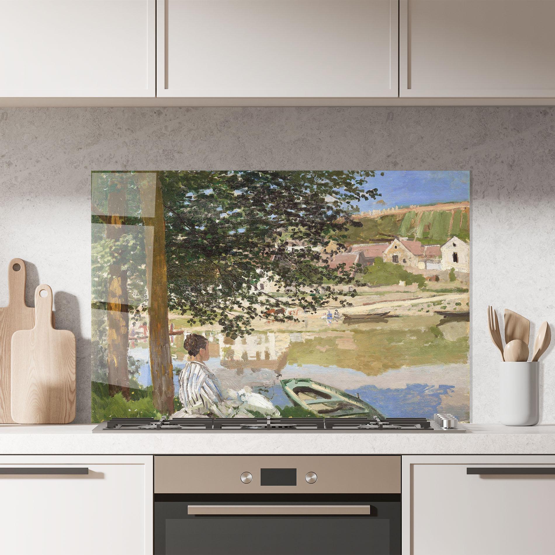 Küchenrückwand Glas On The Bank Of The Seine mockup 7