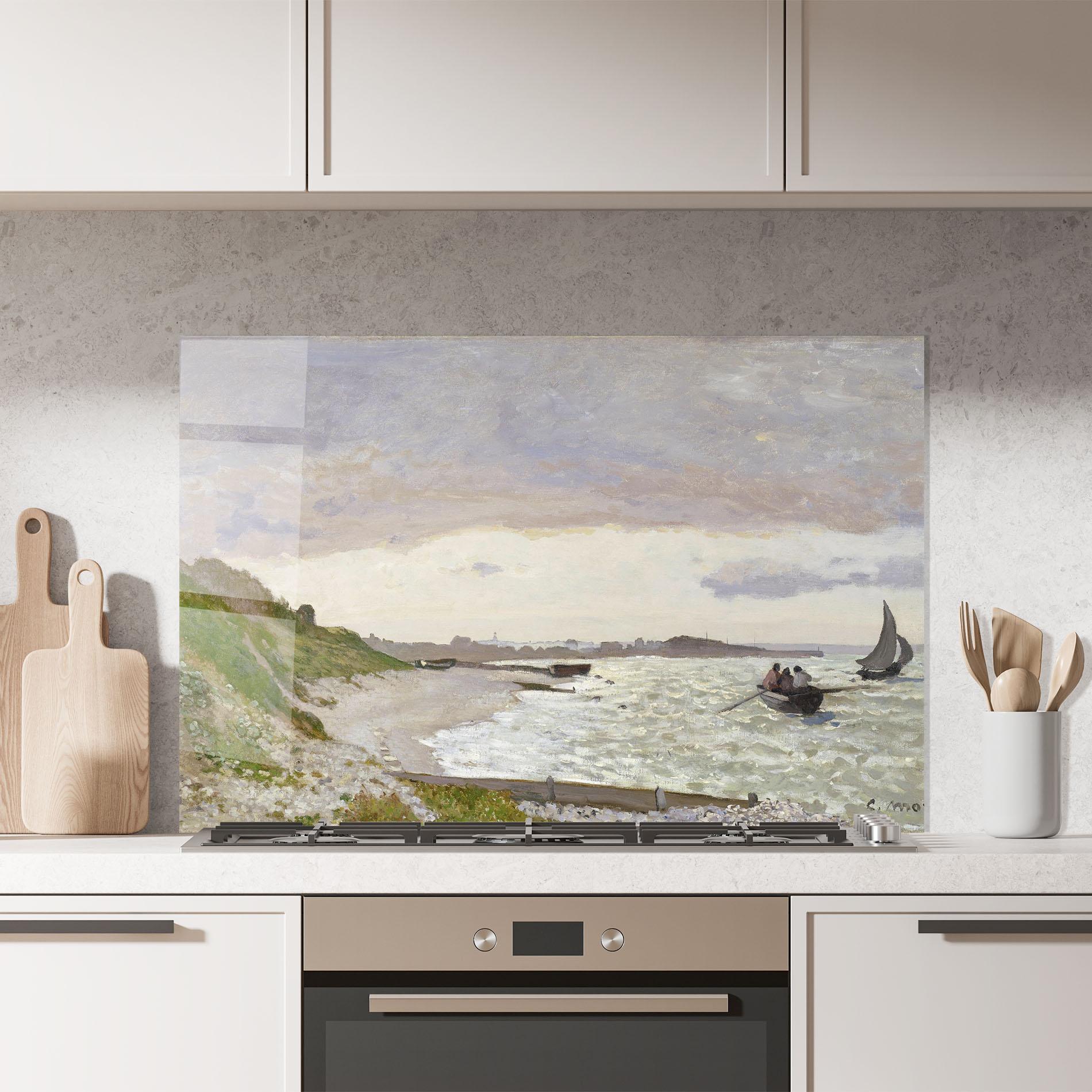 Küchenrückwand Glas Seashore At Sainte Adresse mockup 7