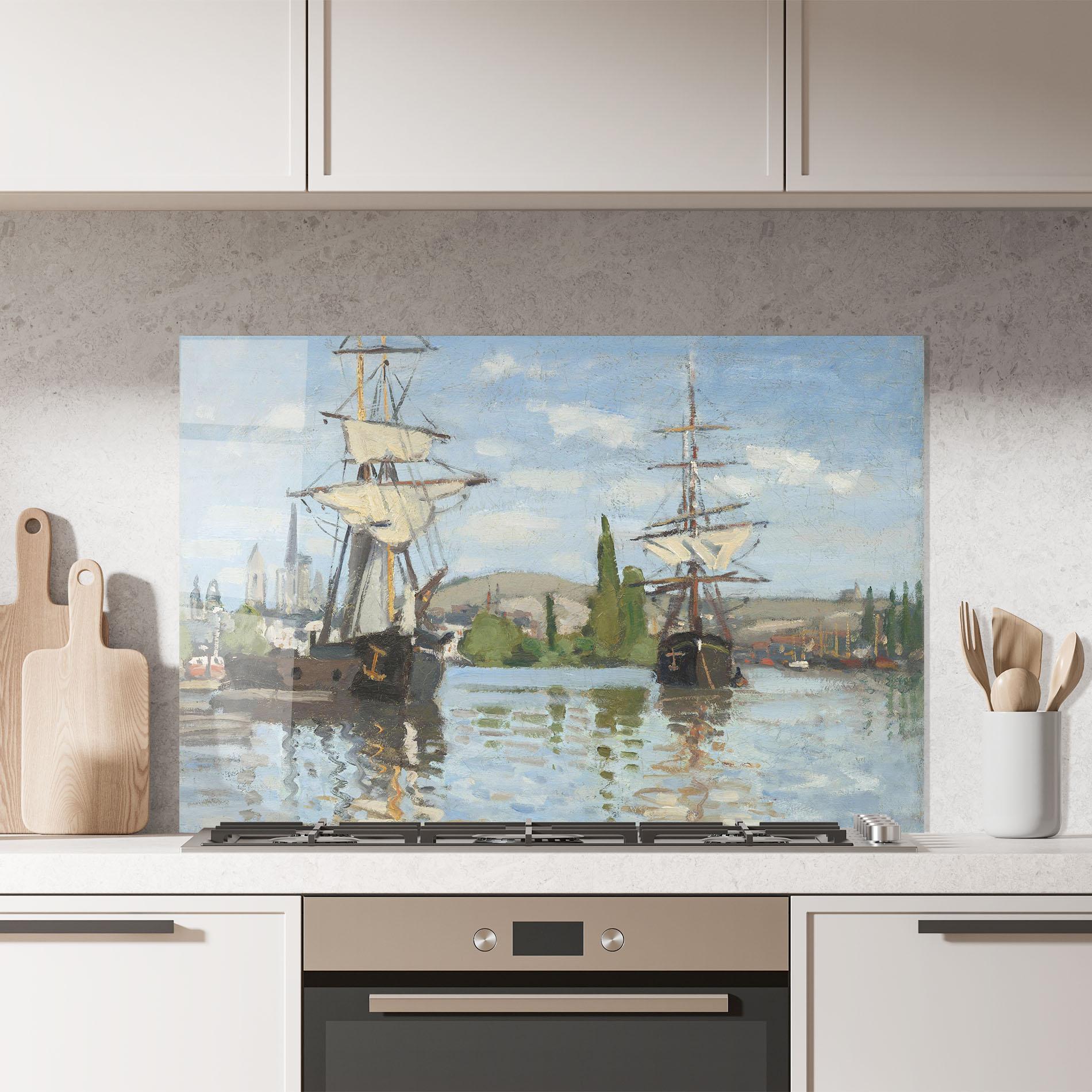 Küchenrückwand Glas Ships At Rouen mockup 7