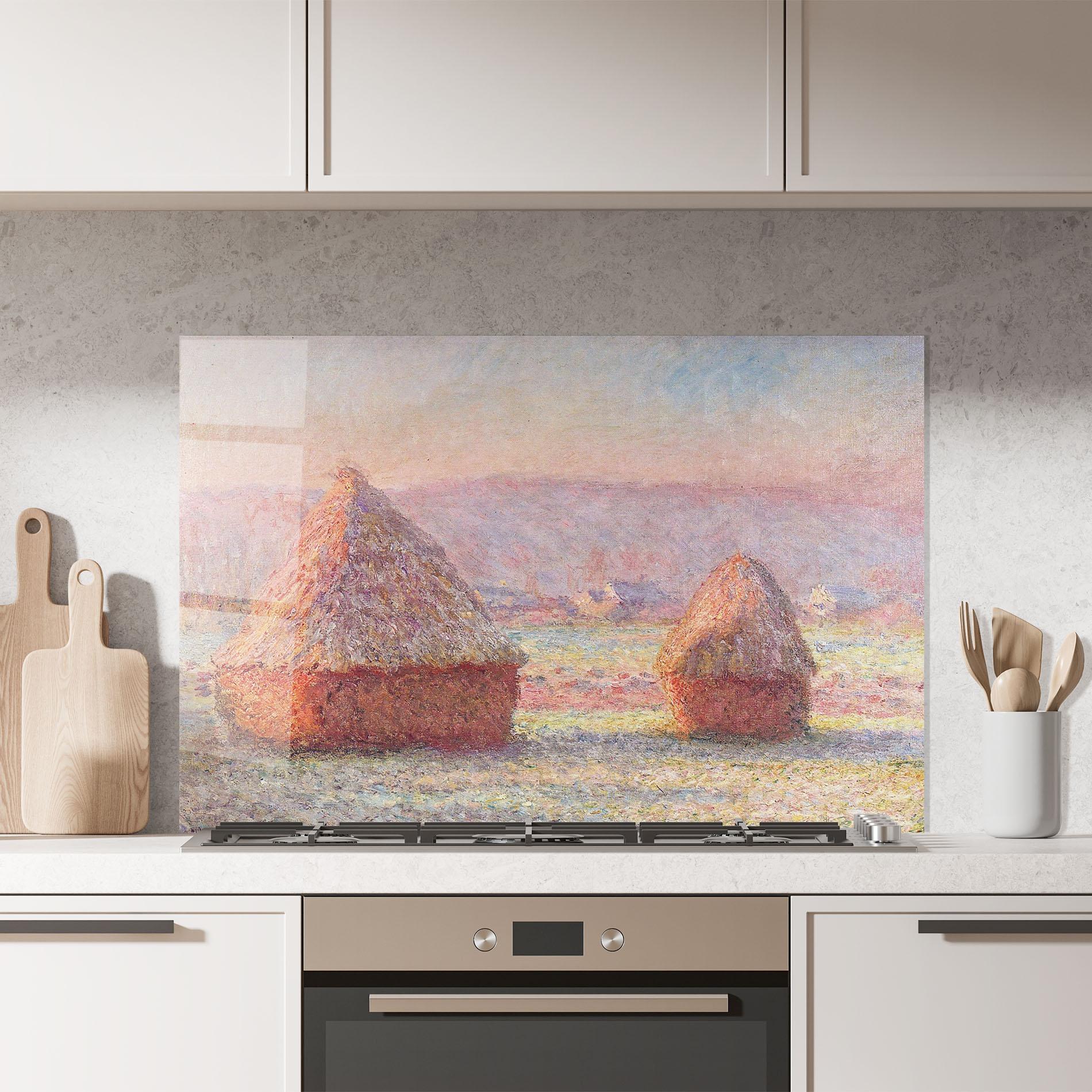 Küchenrückwand Glas White Frost mockup 7