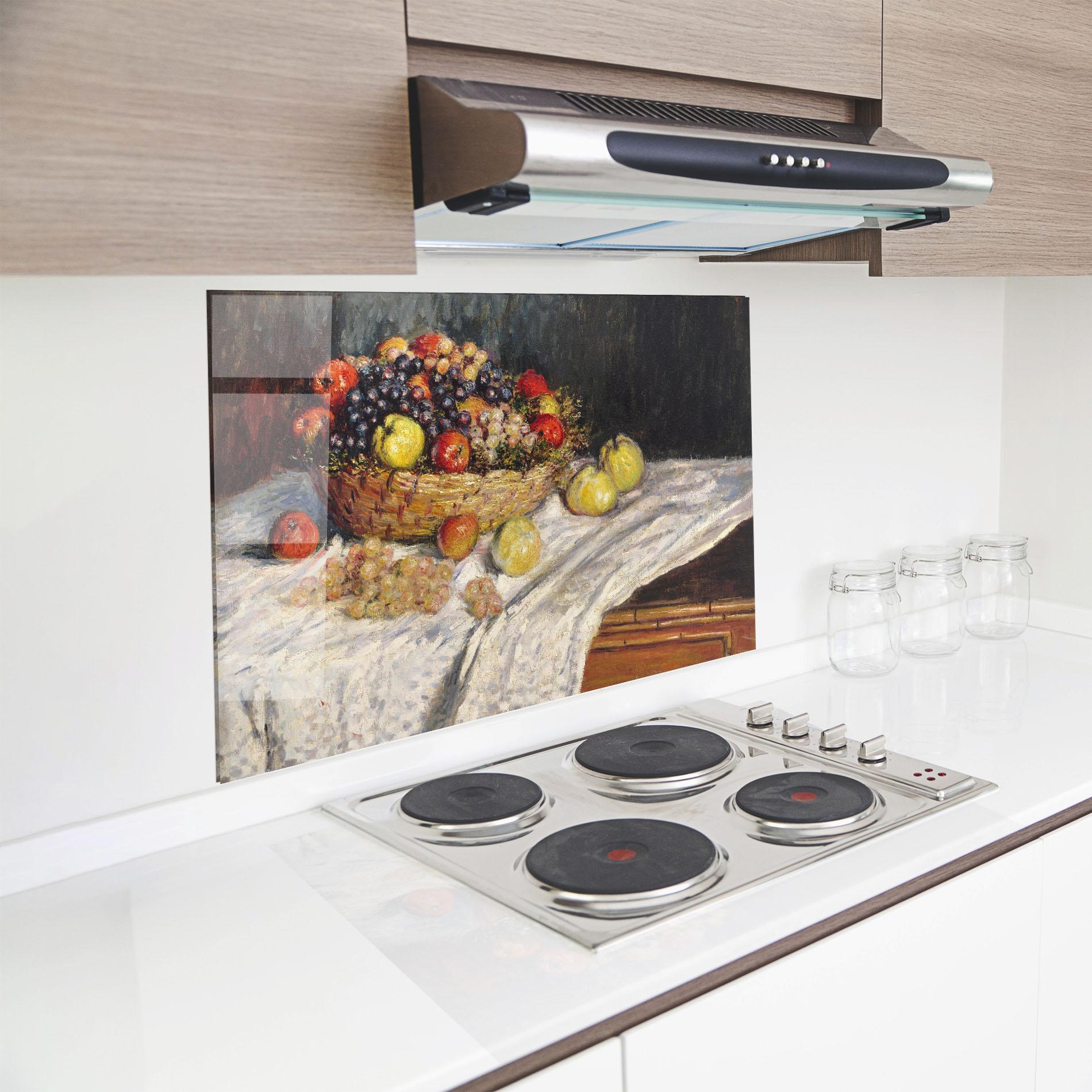 Küchenrückwand Glas Apples And Grapes mockup 8