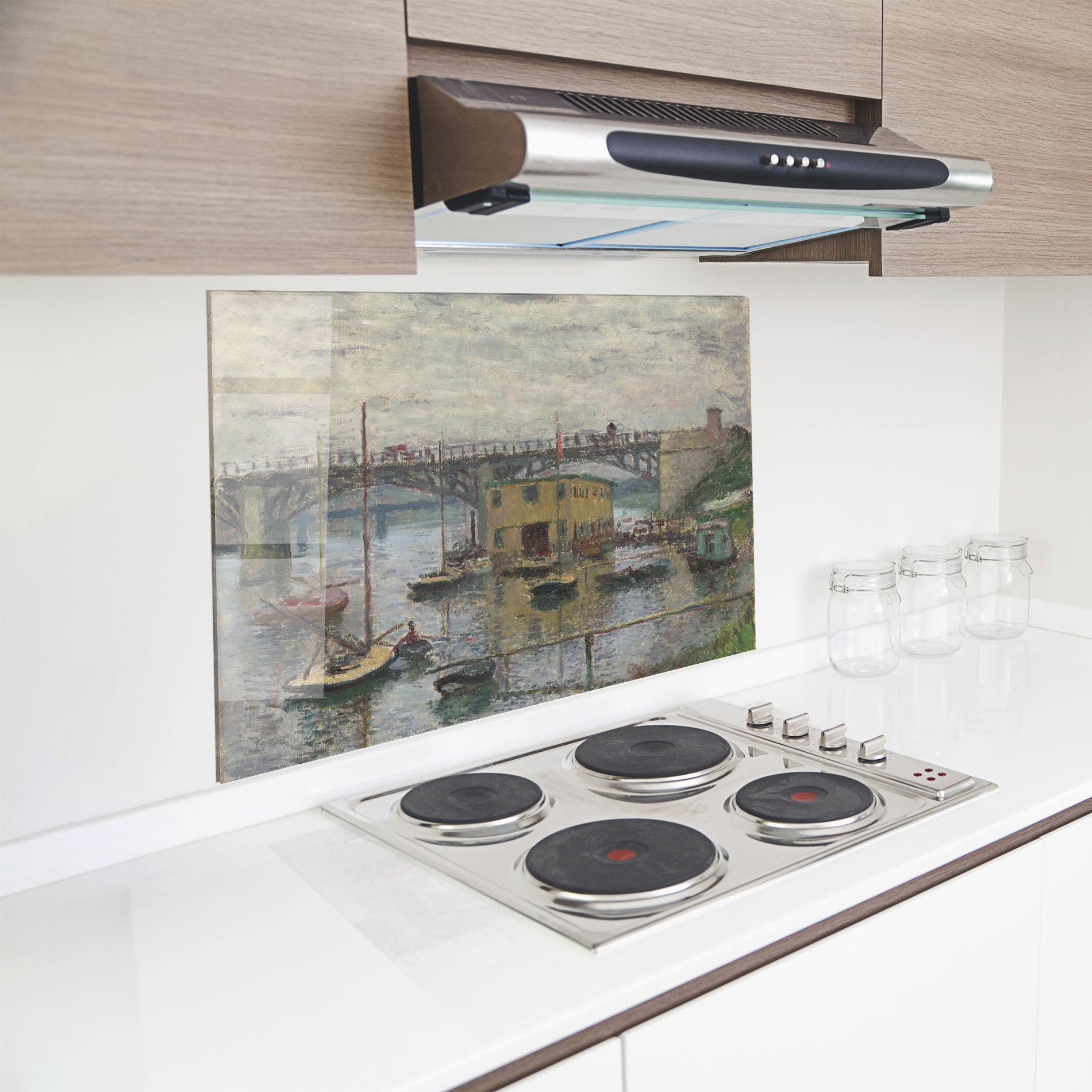 Küchenrückwand Glas Bridge At Argenteuil Monet mockup 8