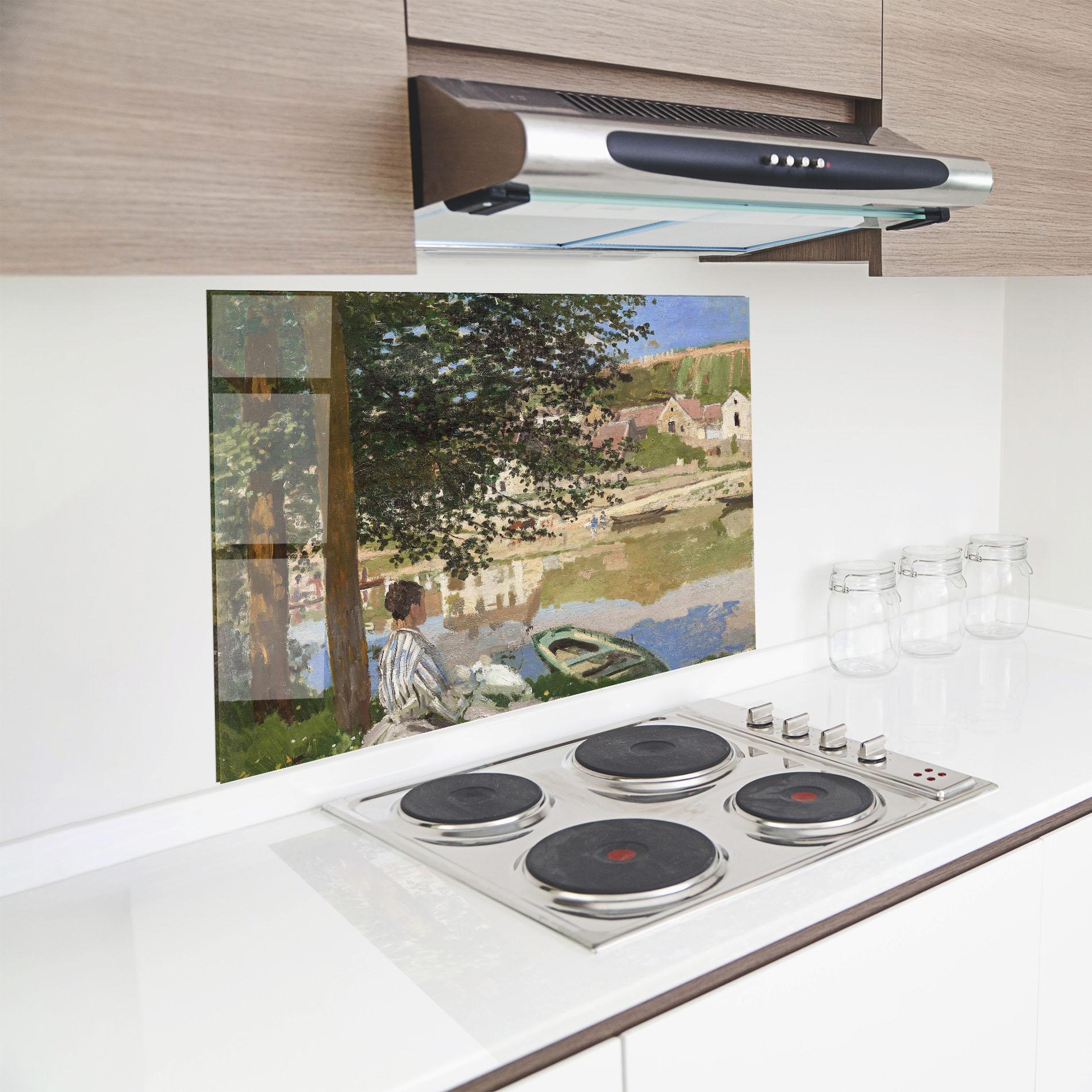 Küchenrückwand Glas On The Bank Of The Seine mockup 8