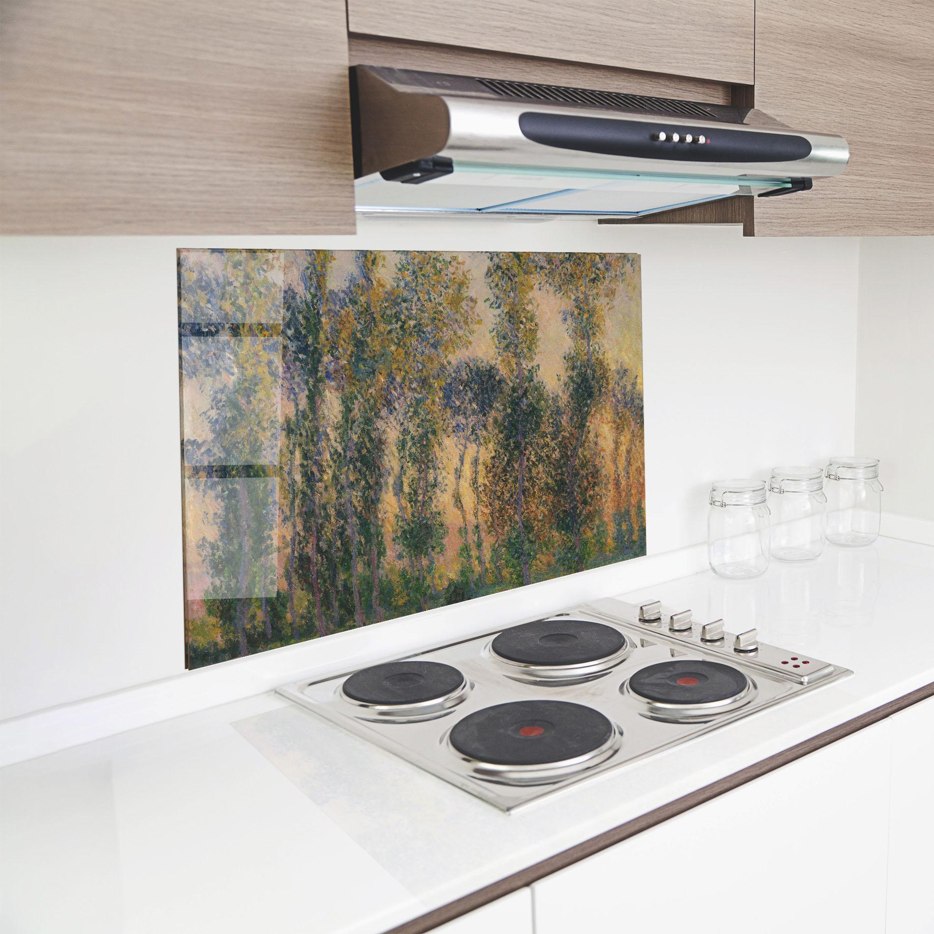 Küchenrückwand Glas Poplars At Giverny mockup 8