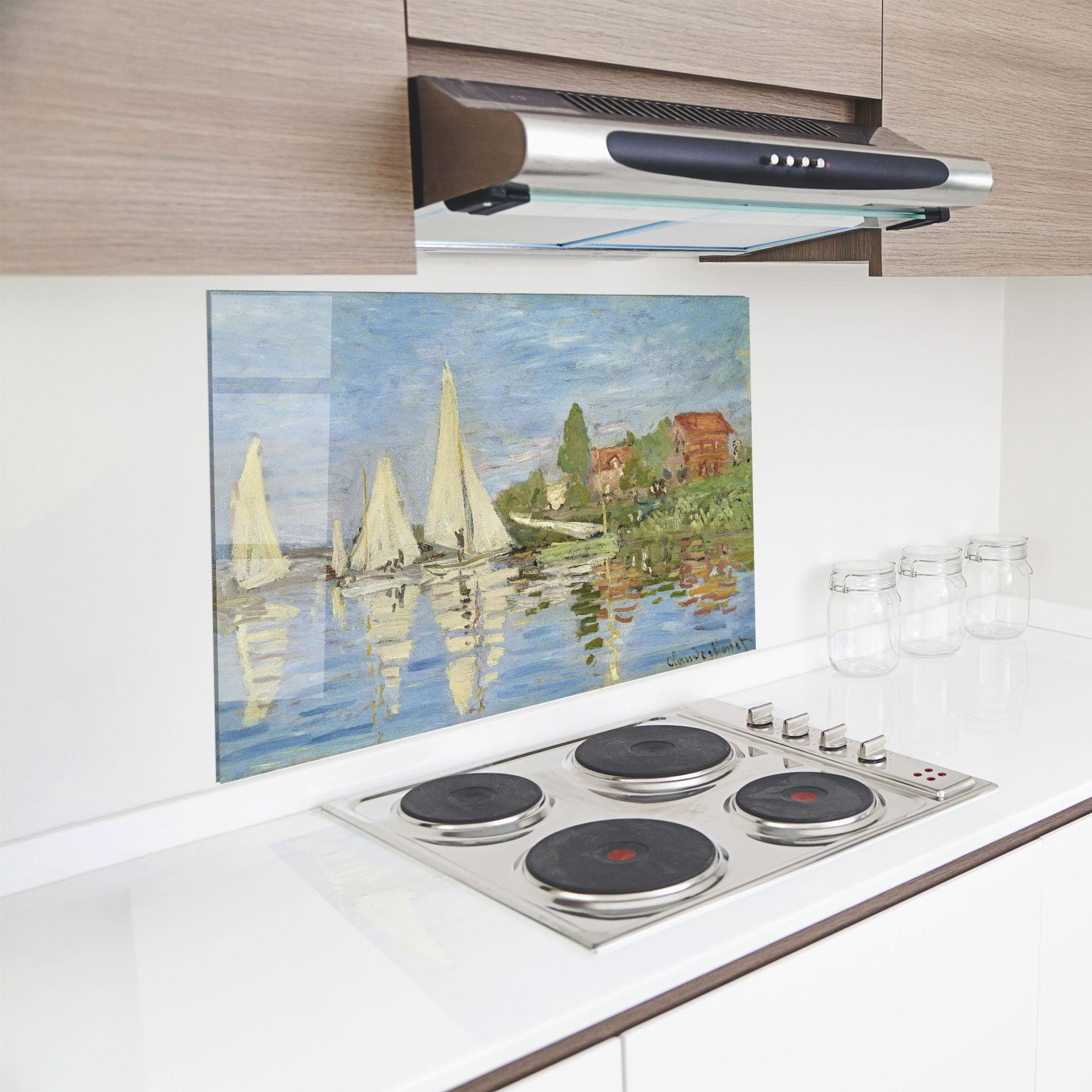 Küchenrückwand Glas Regattas At Argenteuil mockup 8