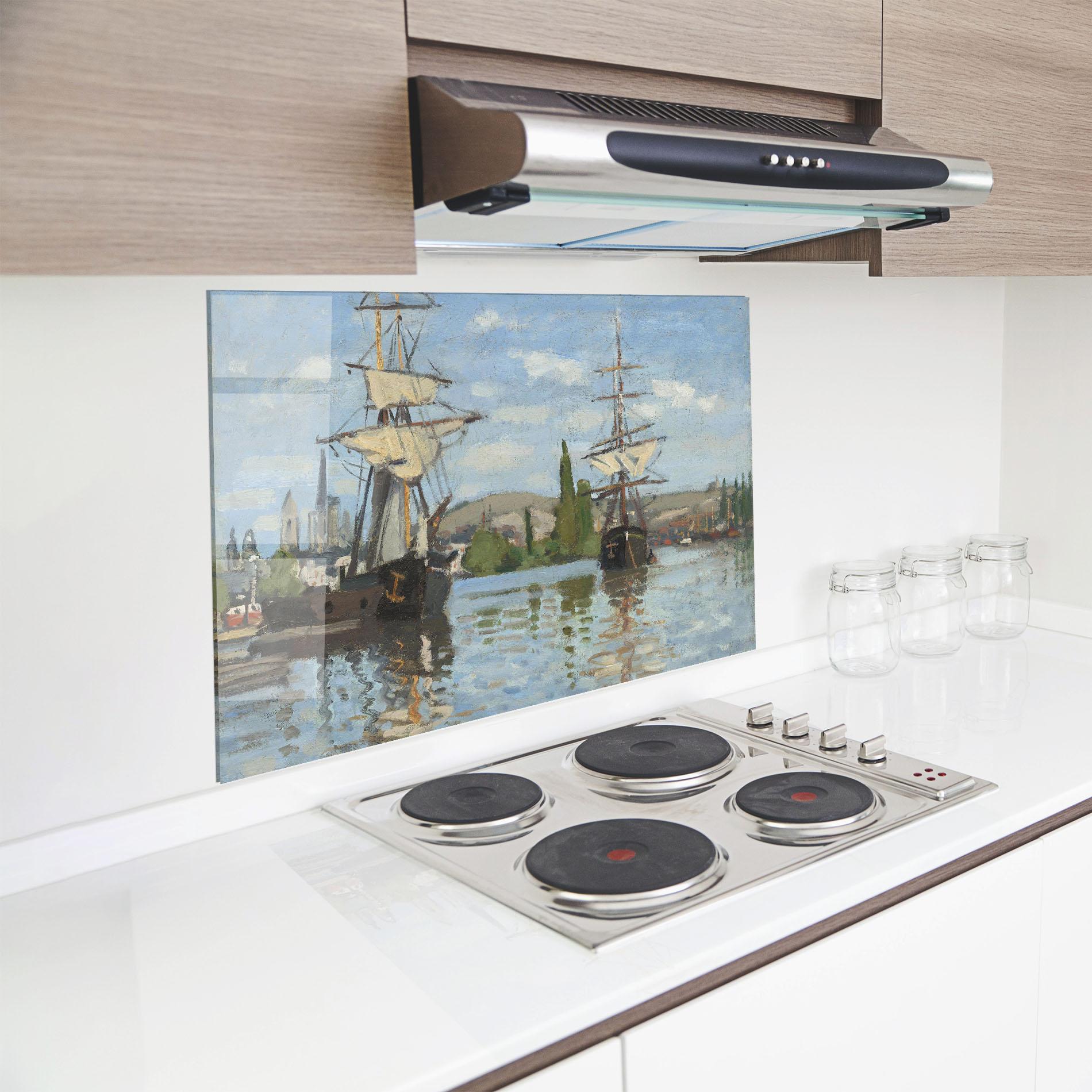 Küchenrückwand Glas Ships At Rouen mockup 8