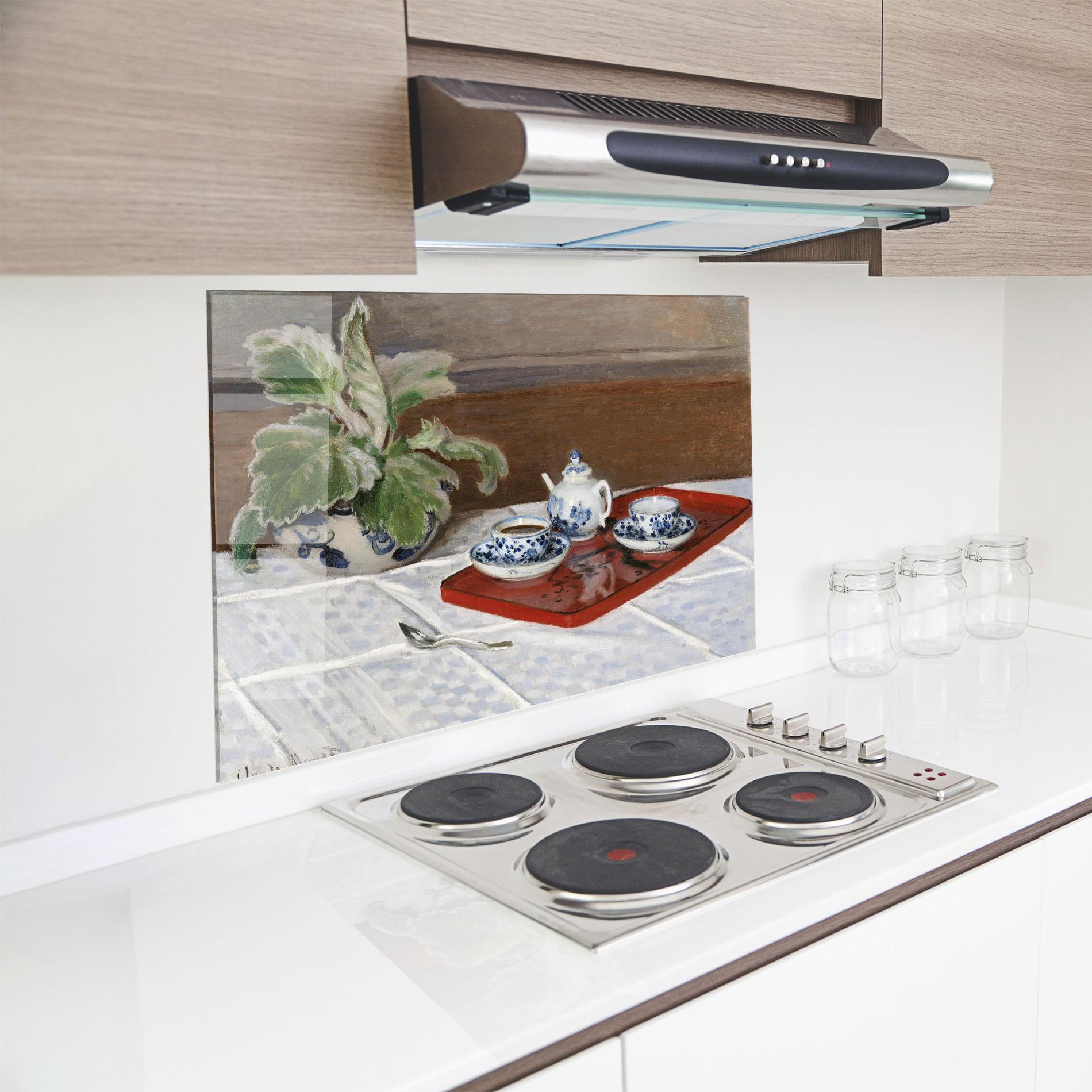 Küchenrückwand Glas Tea Service mockup 8
