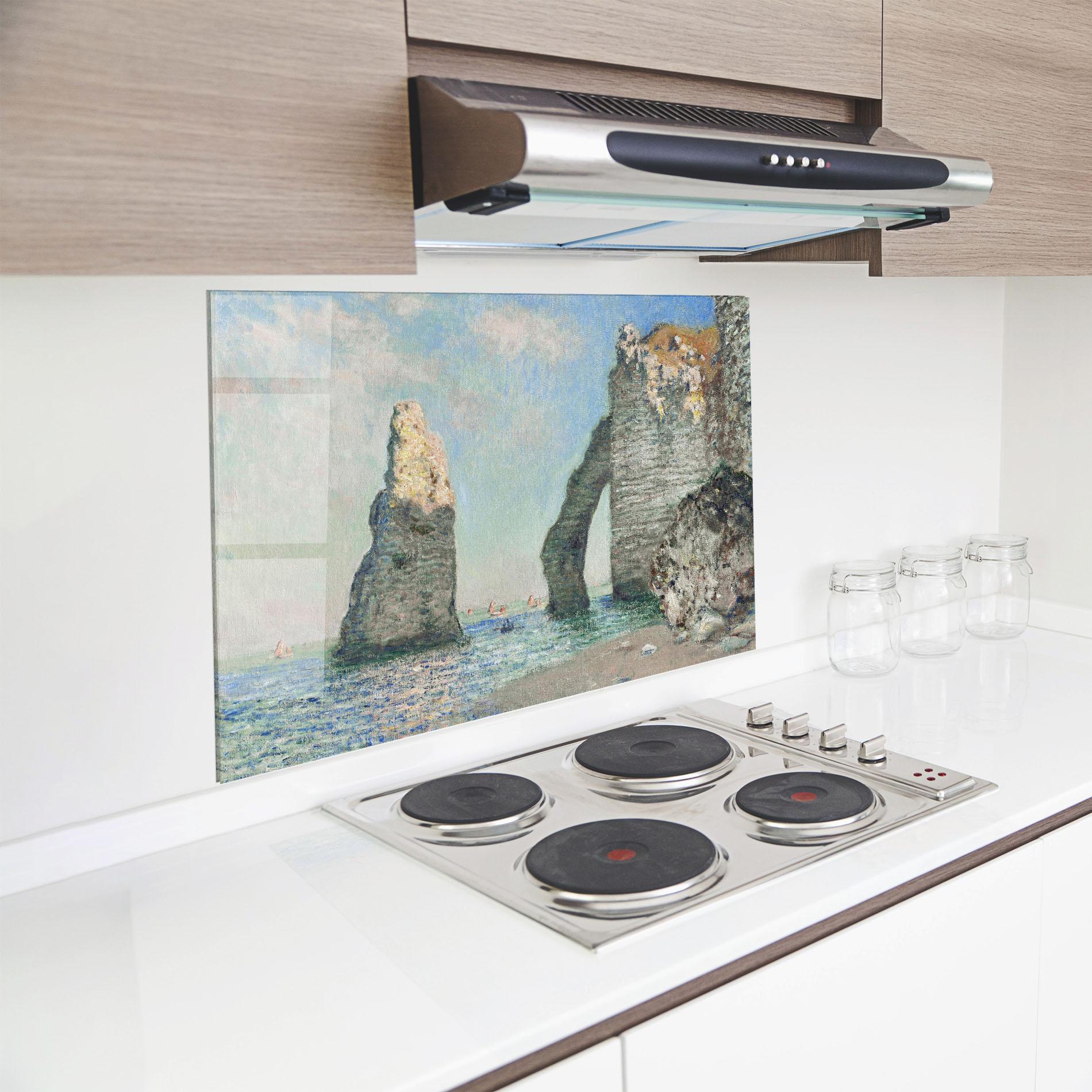 Küchenrückwand Glas The Cliffs At Etretat mockup 8