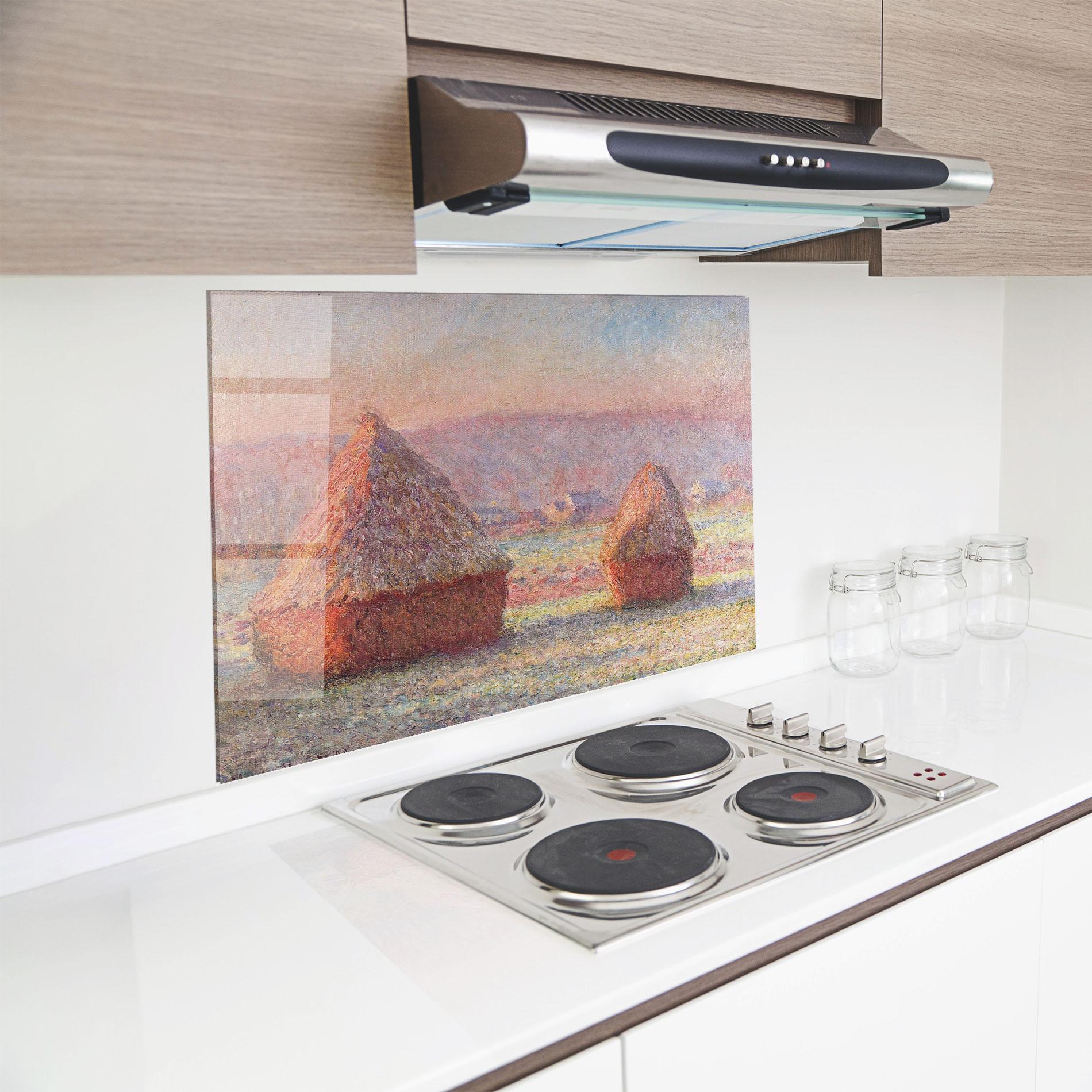 Küchenrückwand Glas White Frost mockup 8