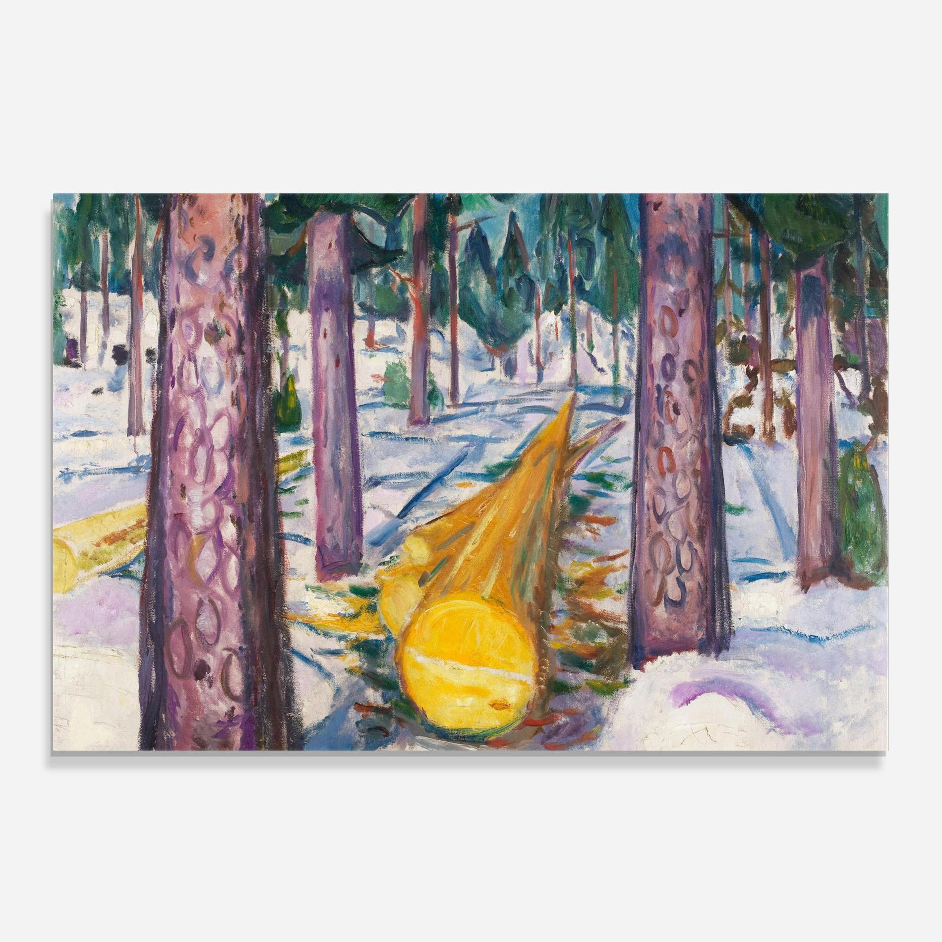 Küchenrückwand Glas The Yellow Log mockup 0