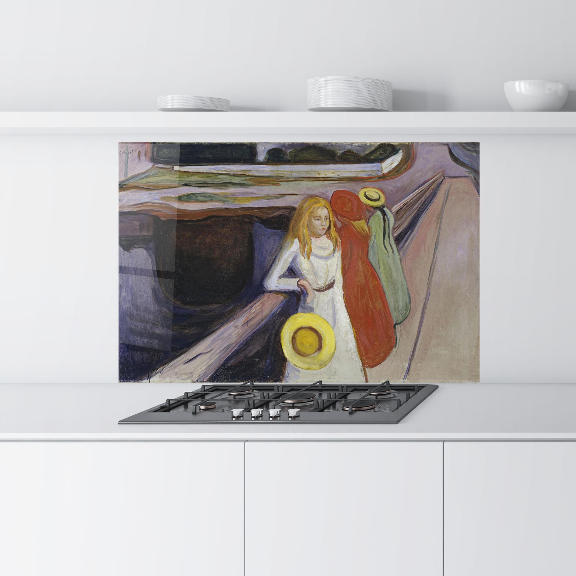 Küchenrückwand Glas Bridge Girls mockup 9