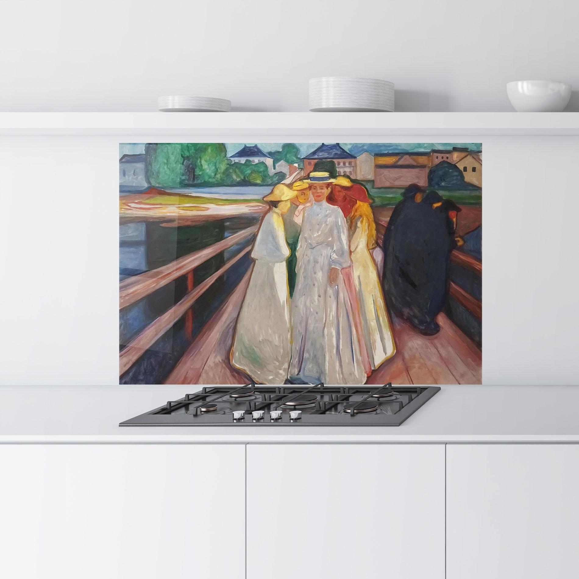 Küchenrückwand Glas Munch Art mockup 9
