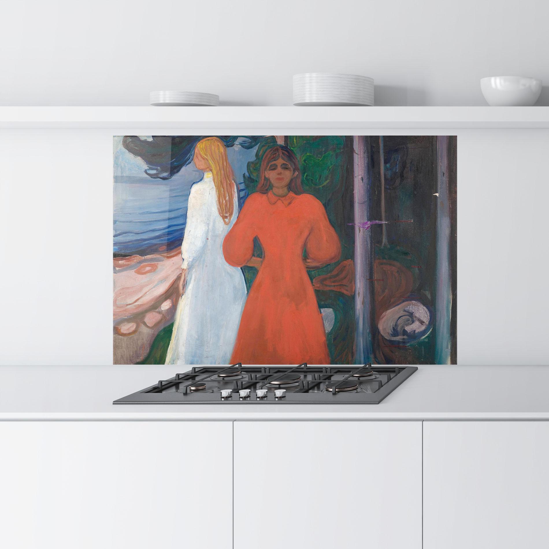 Küchenrückwand Glas Red And White mockup 9