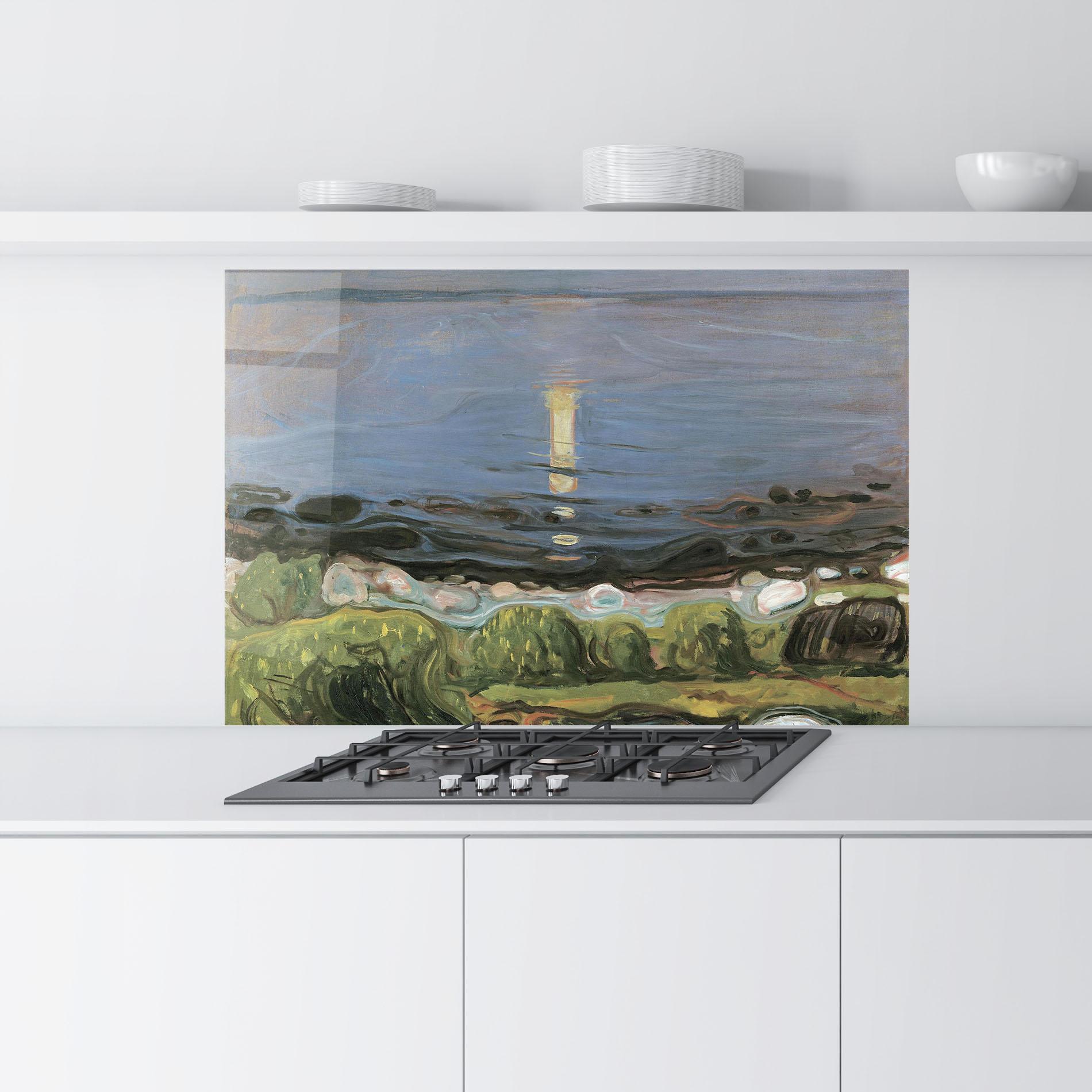 Küchenrückwand Glas Summer Night Beach mockup 9