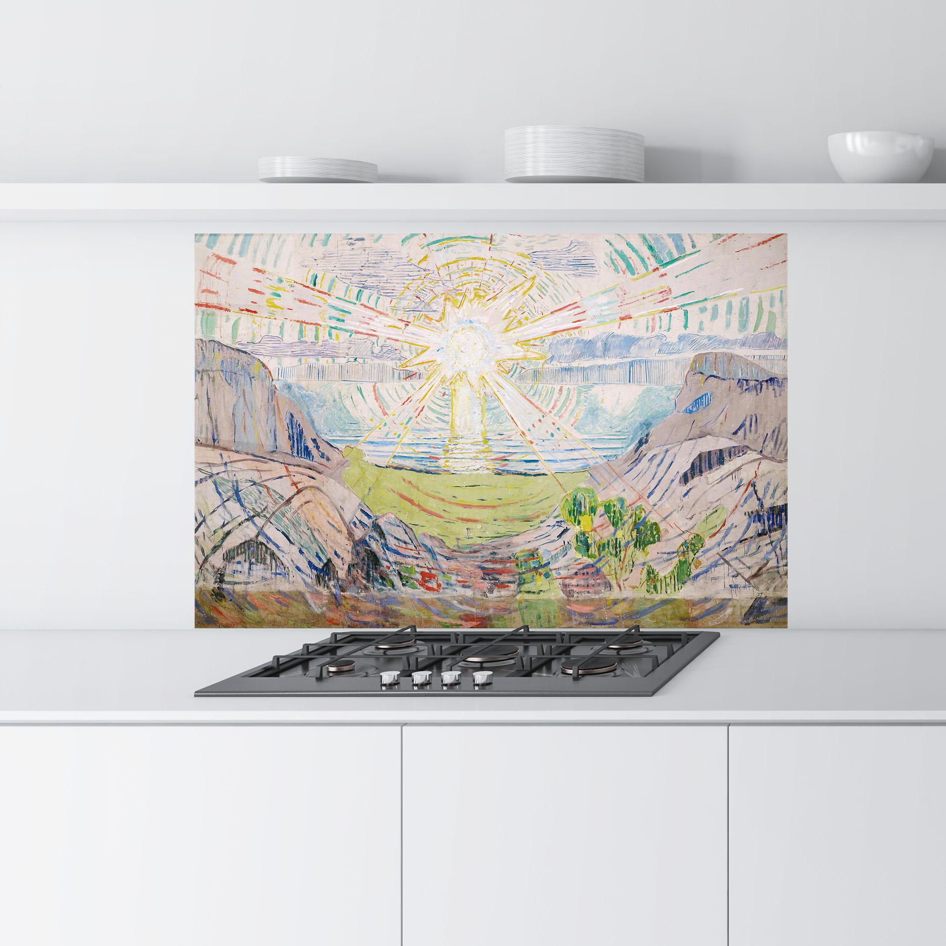 Küchenrückwand Glas The Sun Art mockup 9