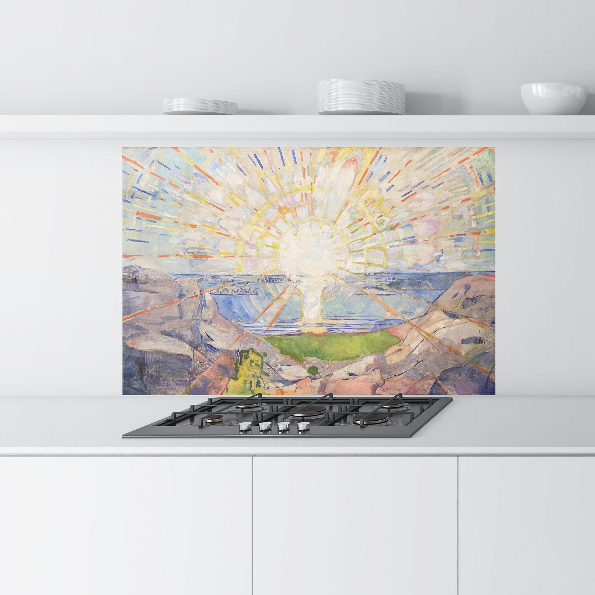 Küchenrückwand Glas The Sun mockup 9