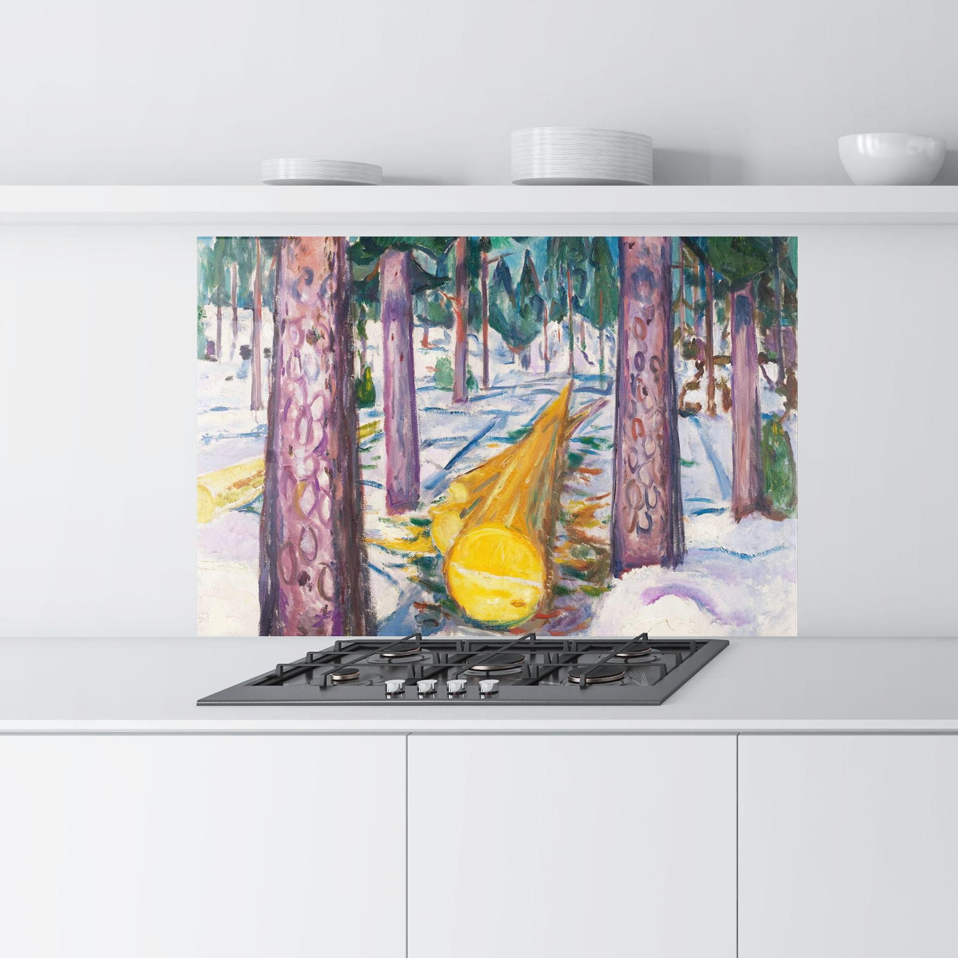 Küchenrückwand Glas The Yellow Log mockup 9