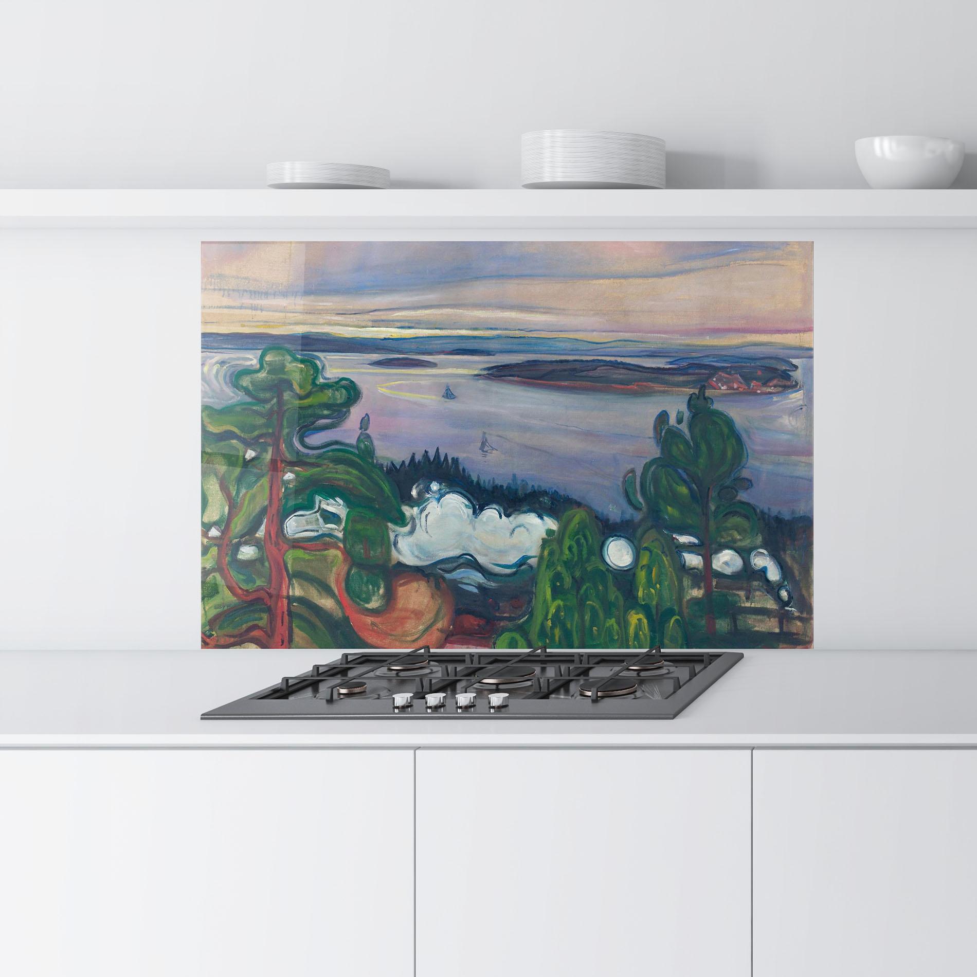 Küchenrückwand Glas Train Smoke mockup 9