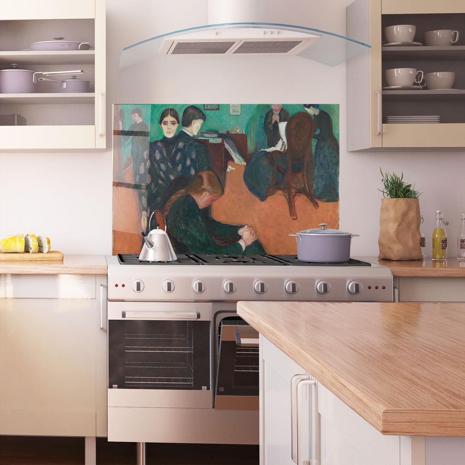 Küchenrückwand Glas Death In Sickroom mockup 1