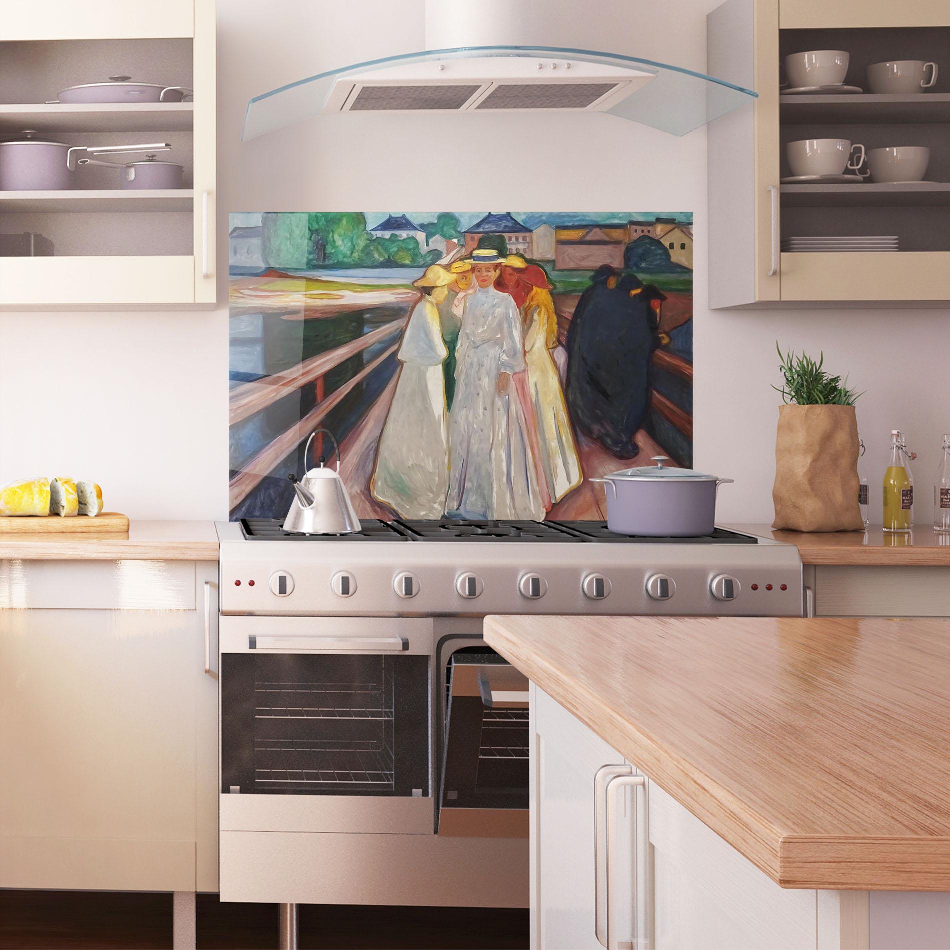 Küchenrückwand Glas Munch Art mockup 1