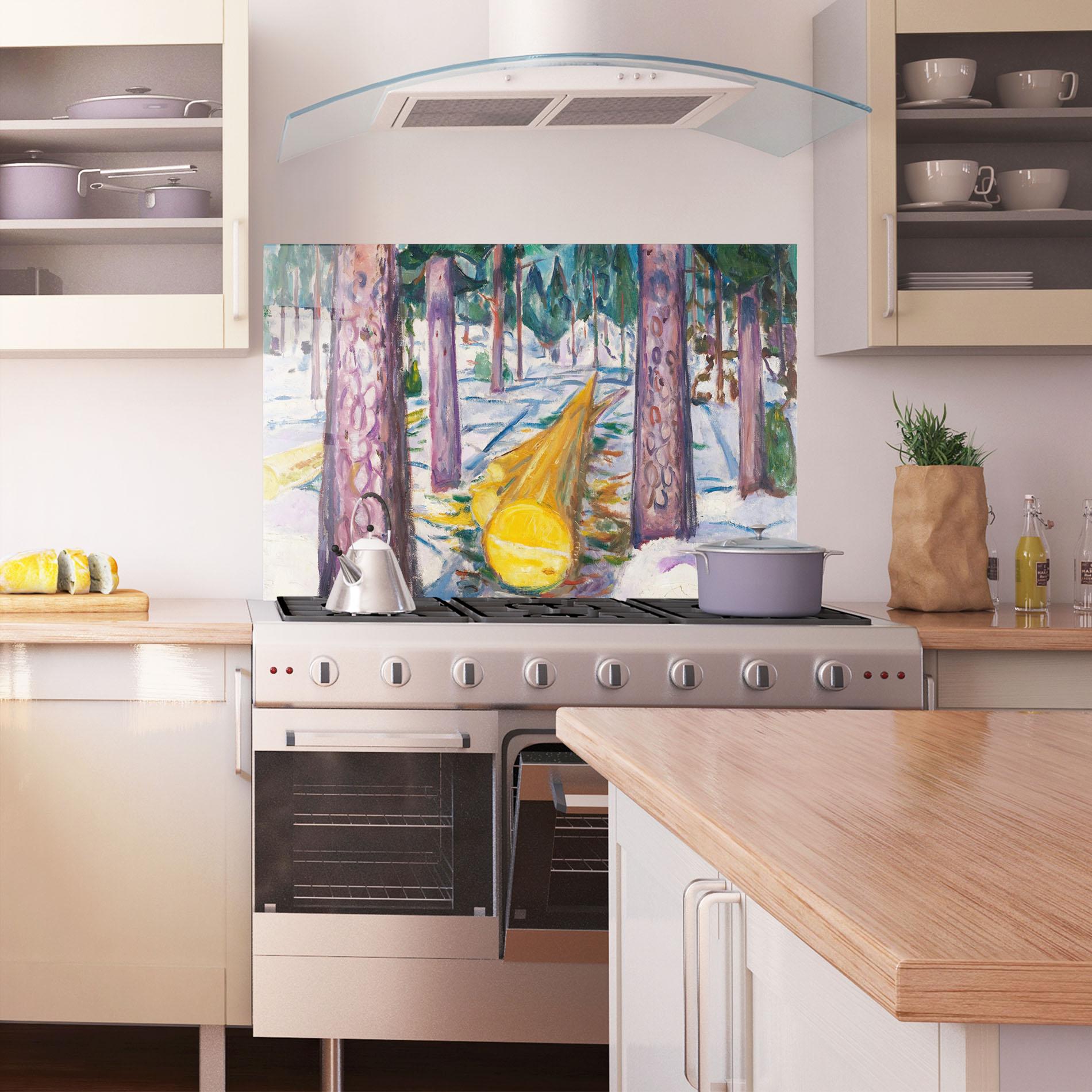 Küchenrückwand Glas The Yellow Log mockup 1