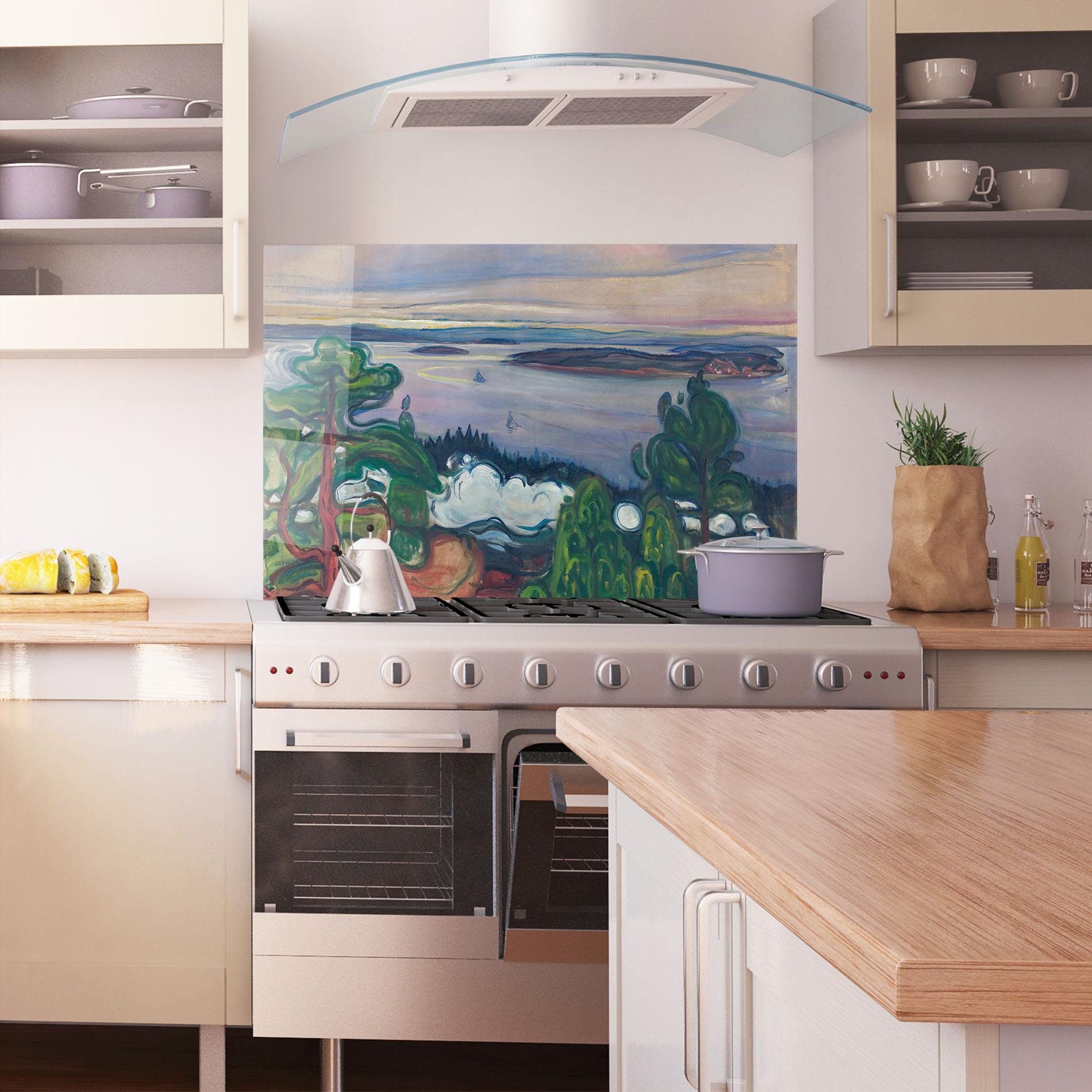 Küchenrückwand Glas Train Smoke mockup 1